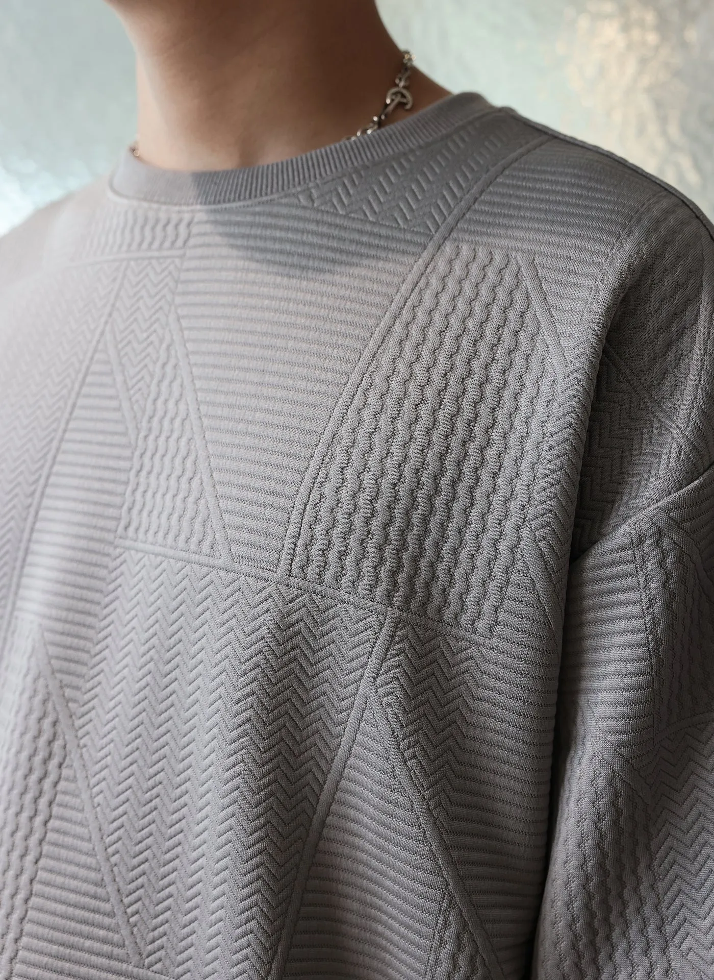 Polyester Spandex Jacquard Oversized Tee