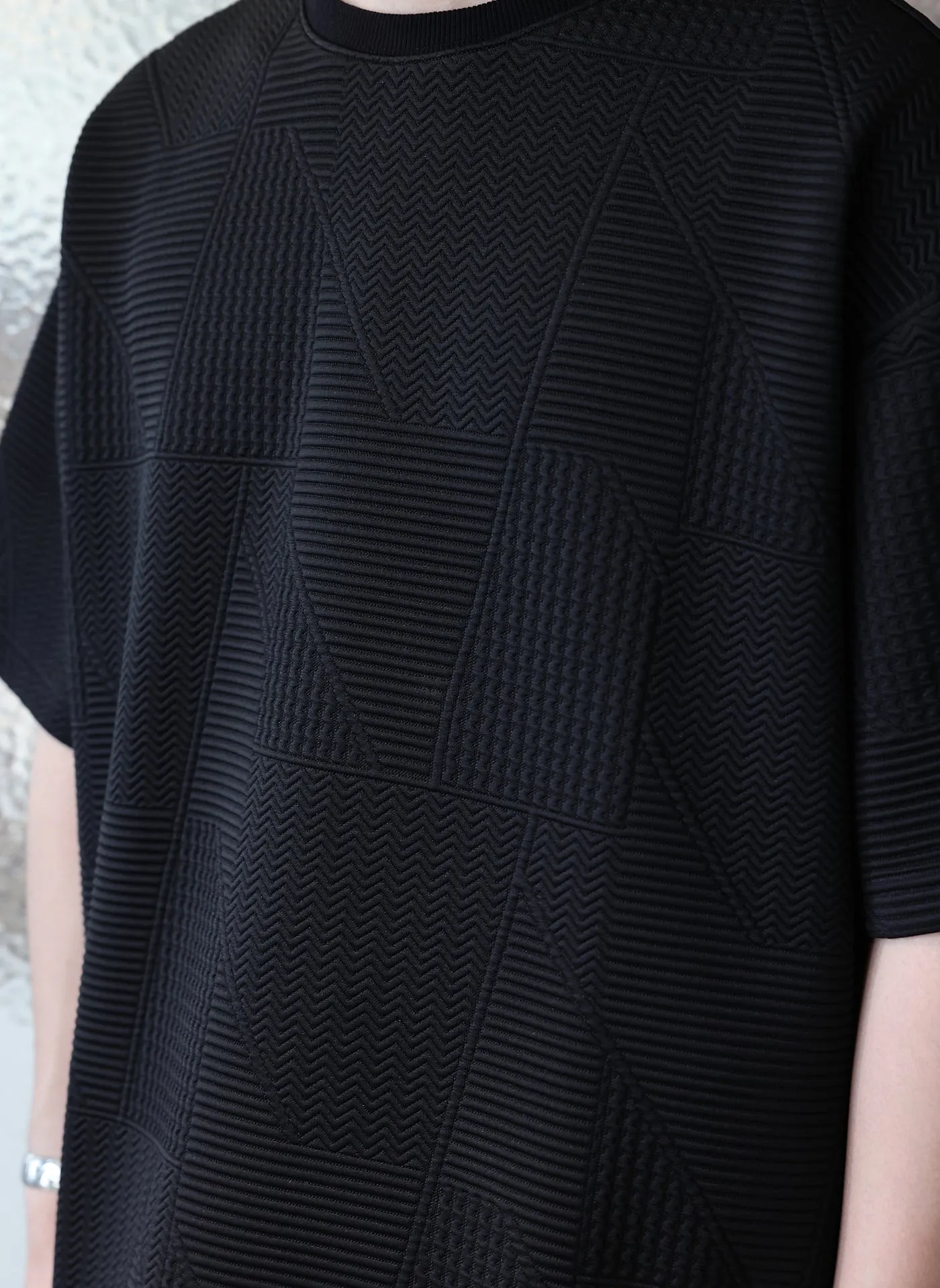 Polyester Spandex Jacquard Oversized Tee