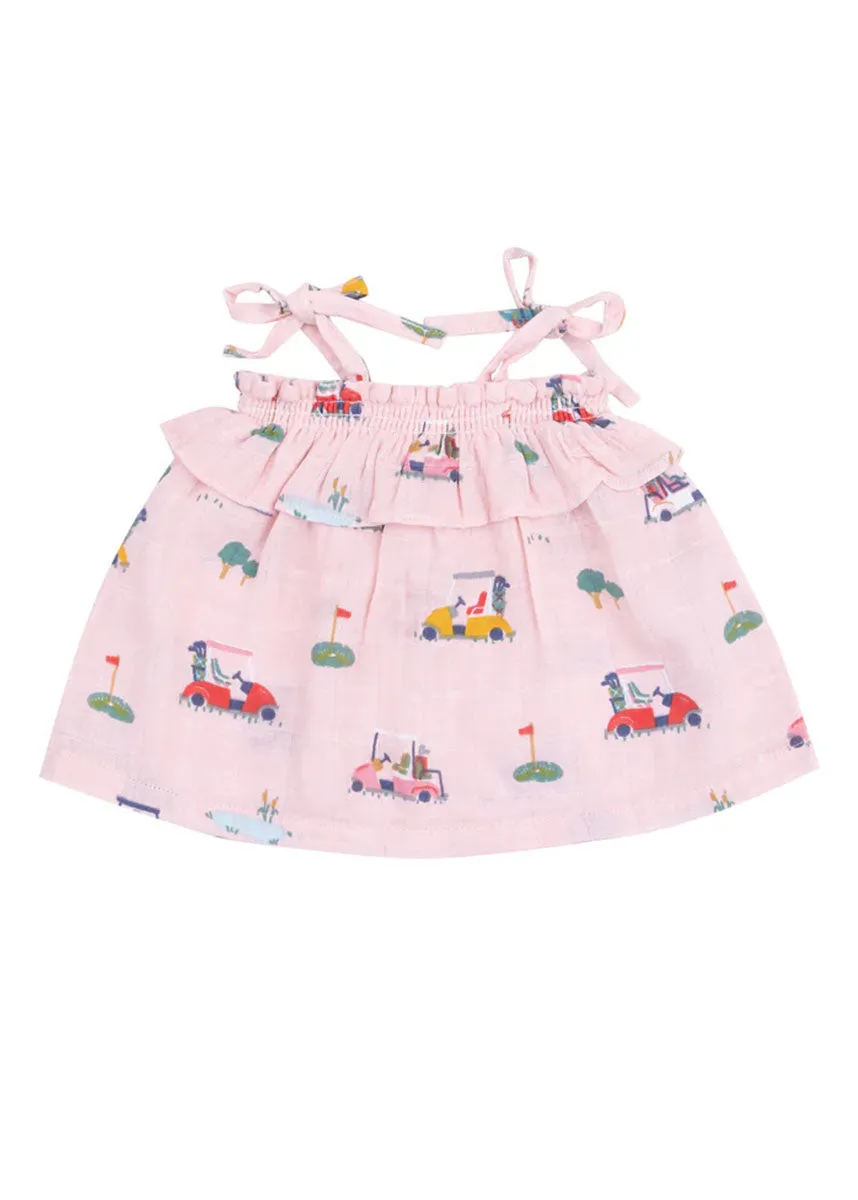 Ruffle Top & Bloomer Set - Pink Golf Cart Cuties