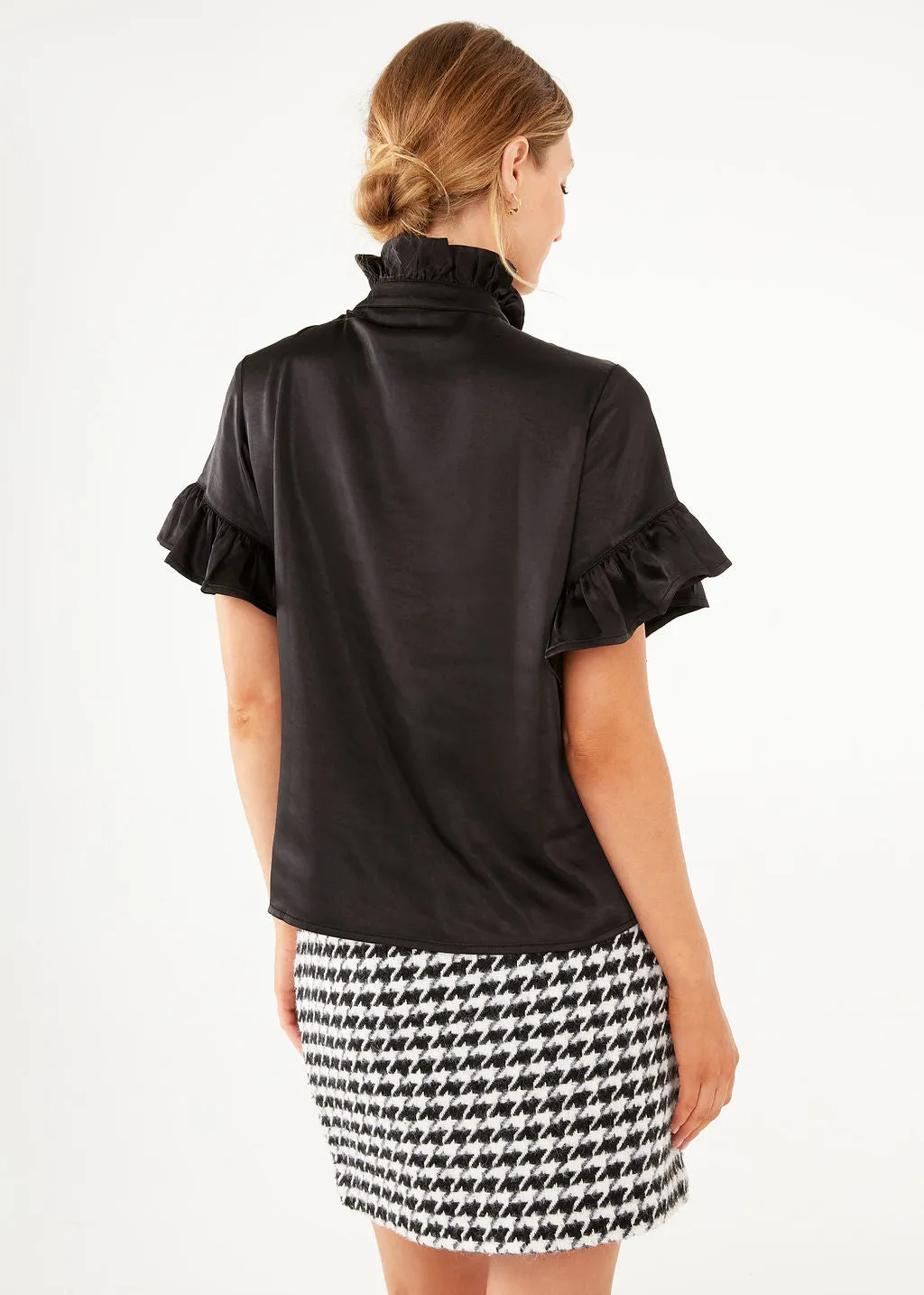 Sadie Top Black Satin