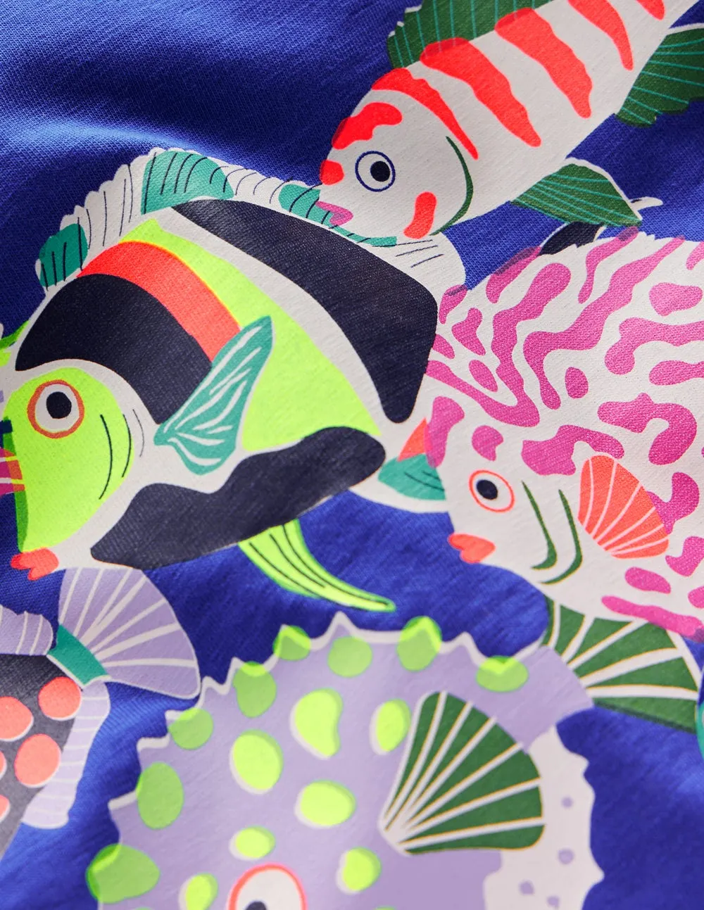 Short Sleeve Riso T-Shirt-Blue Heron Fish