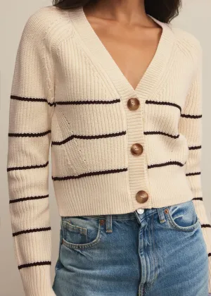 Stefi Stripe Cardigan - Sea Salt