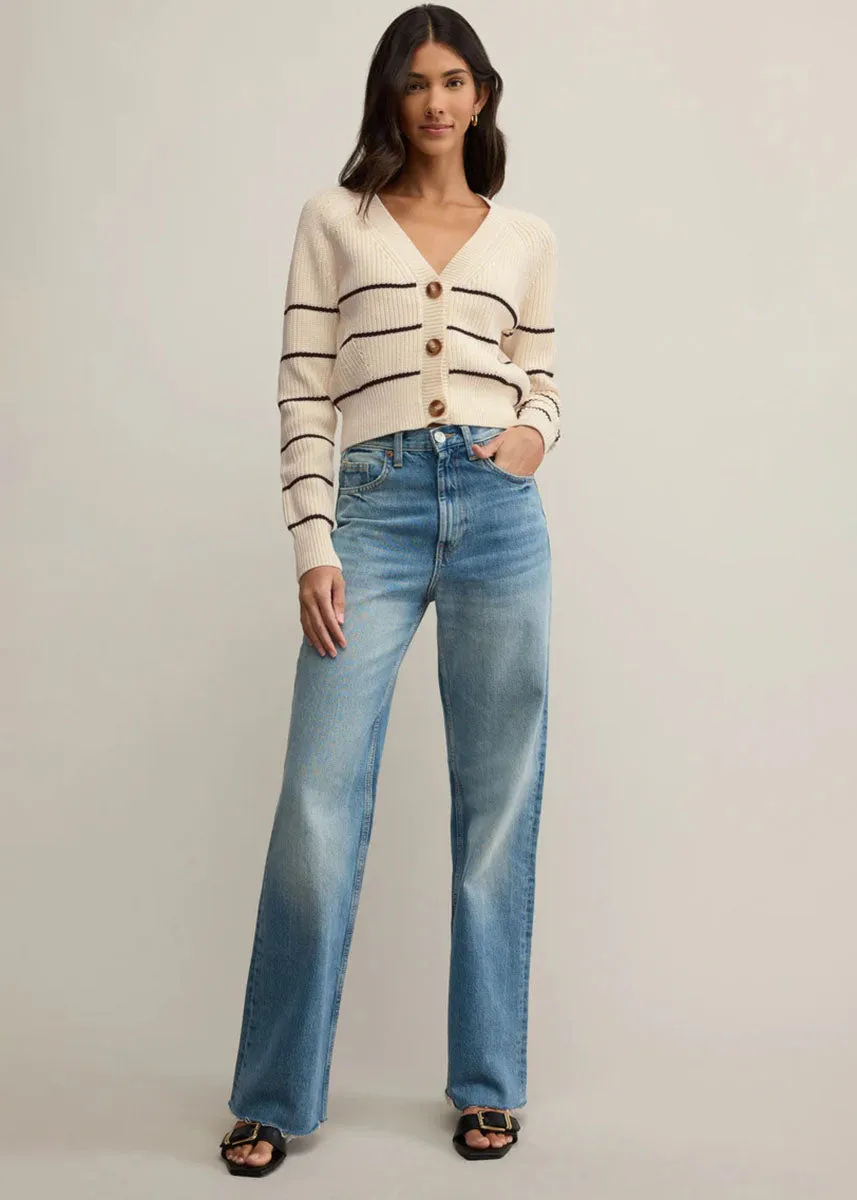 Stefi Stripe Cardigan - Sea Salt