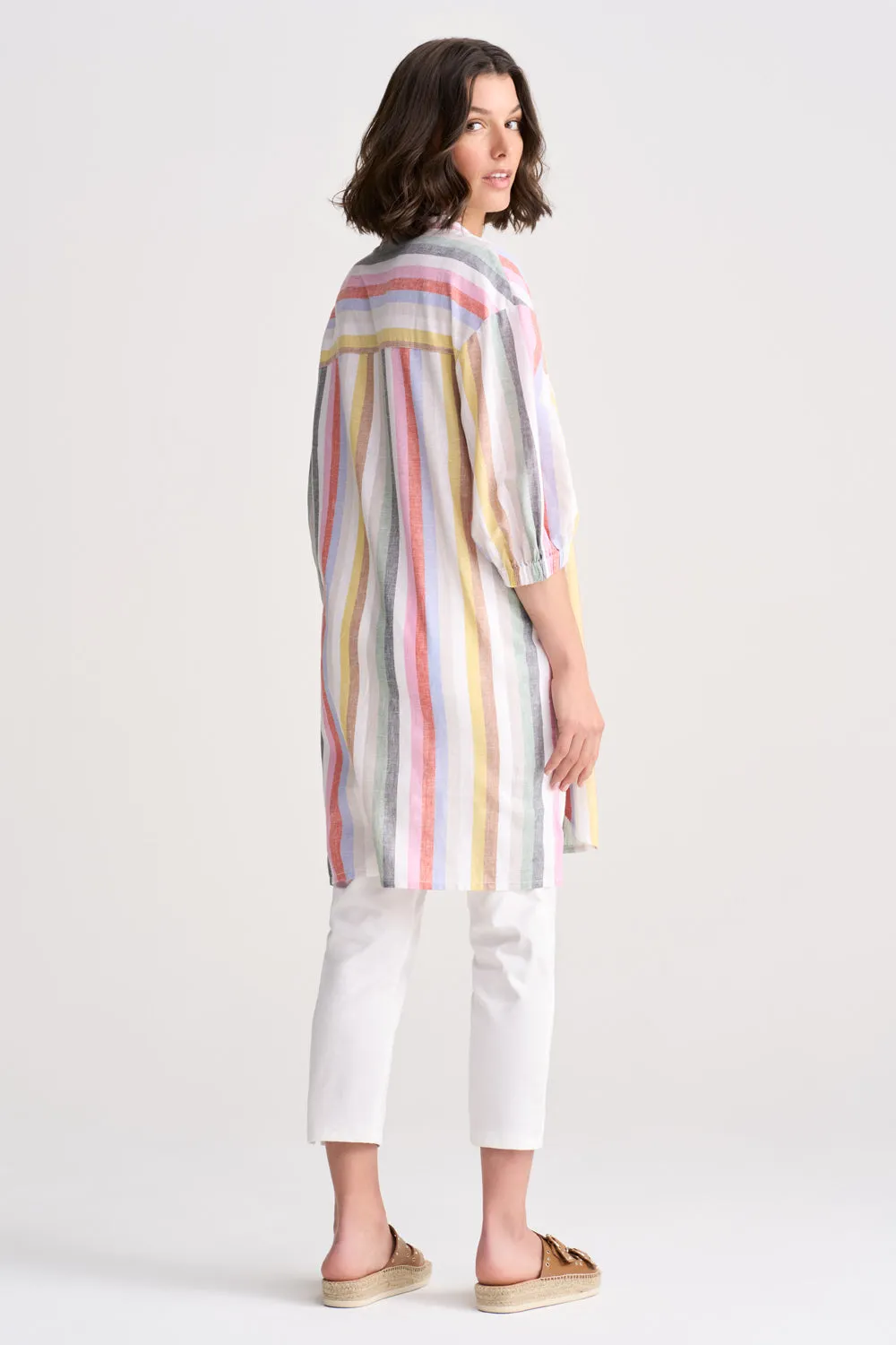 Stripe Long Line Shirt - Multi Stripe