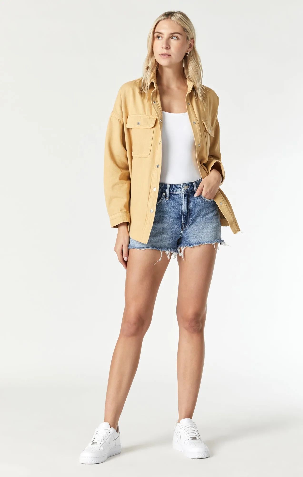 TAMARA OVERSIZED DENIM SHIRT IN MOONSTONE DENIM