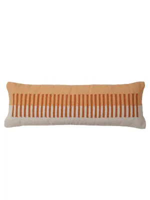 Terra Stripe Lumbar Pillow - Fall Orange