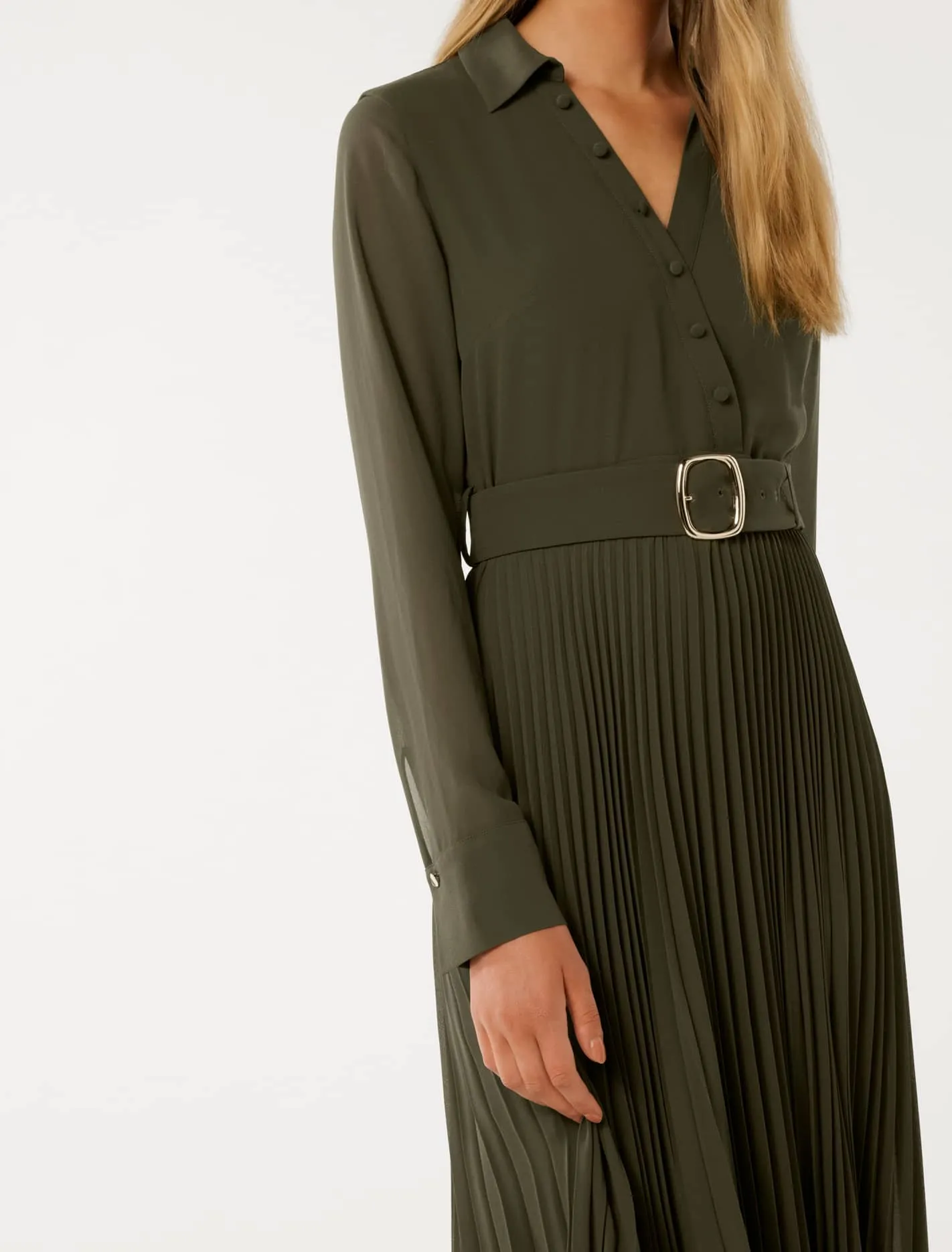 Theresa Wrap Pleat Midi Dress