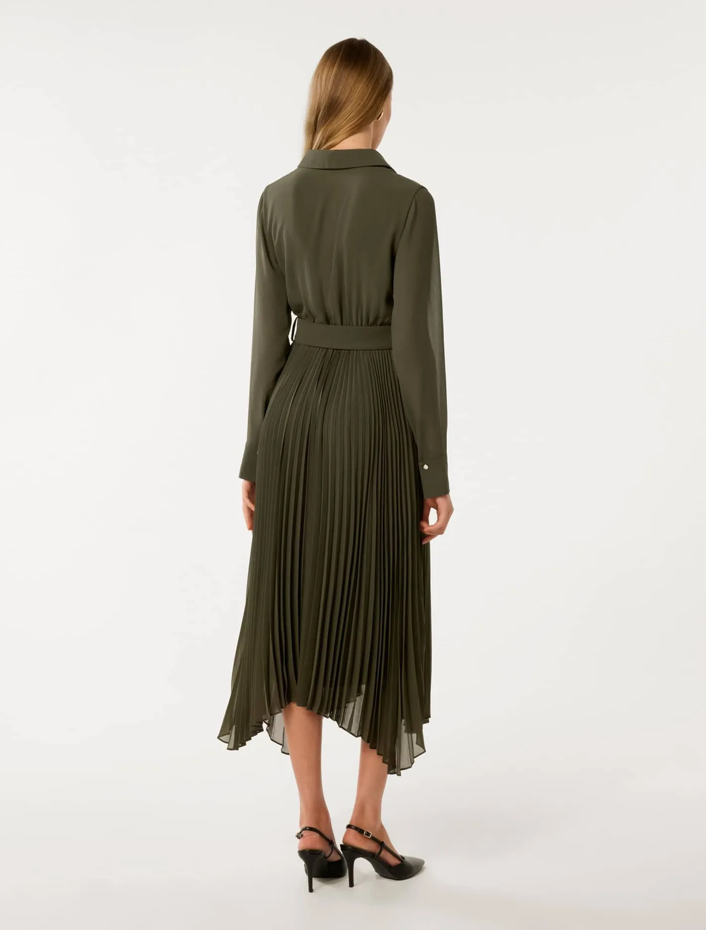Theresa Wrap Pleat Midi Dress
