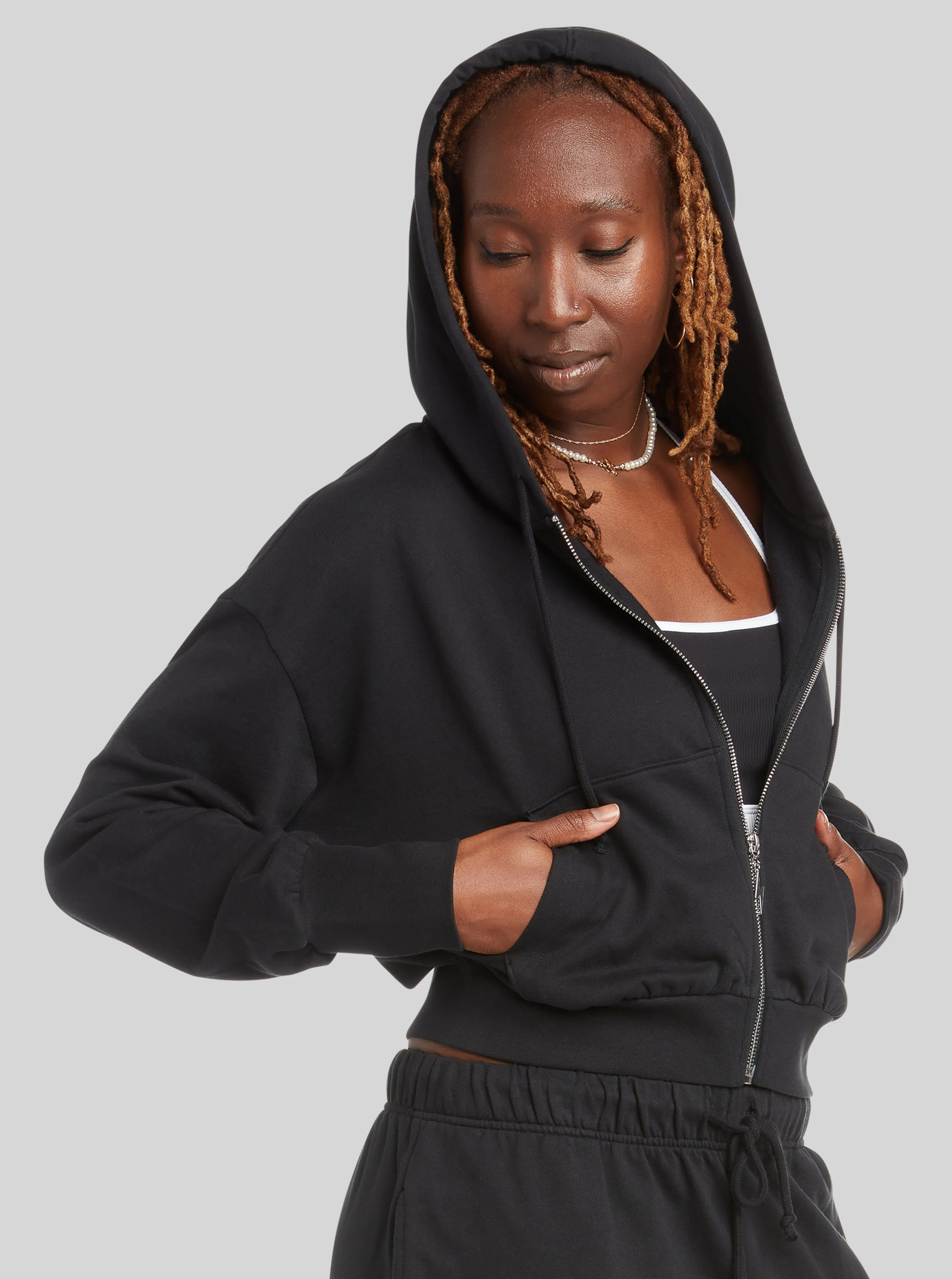 Thunder Zip Up Hoodie - Black