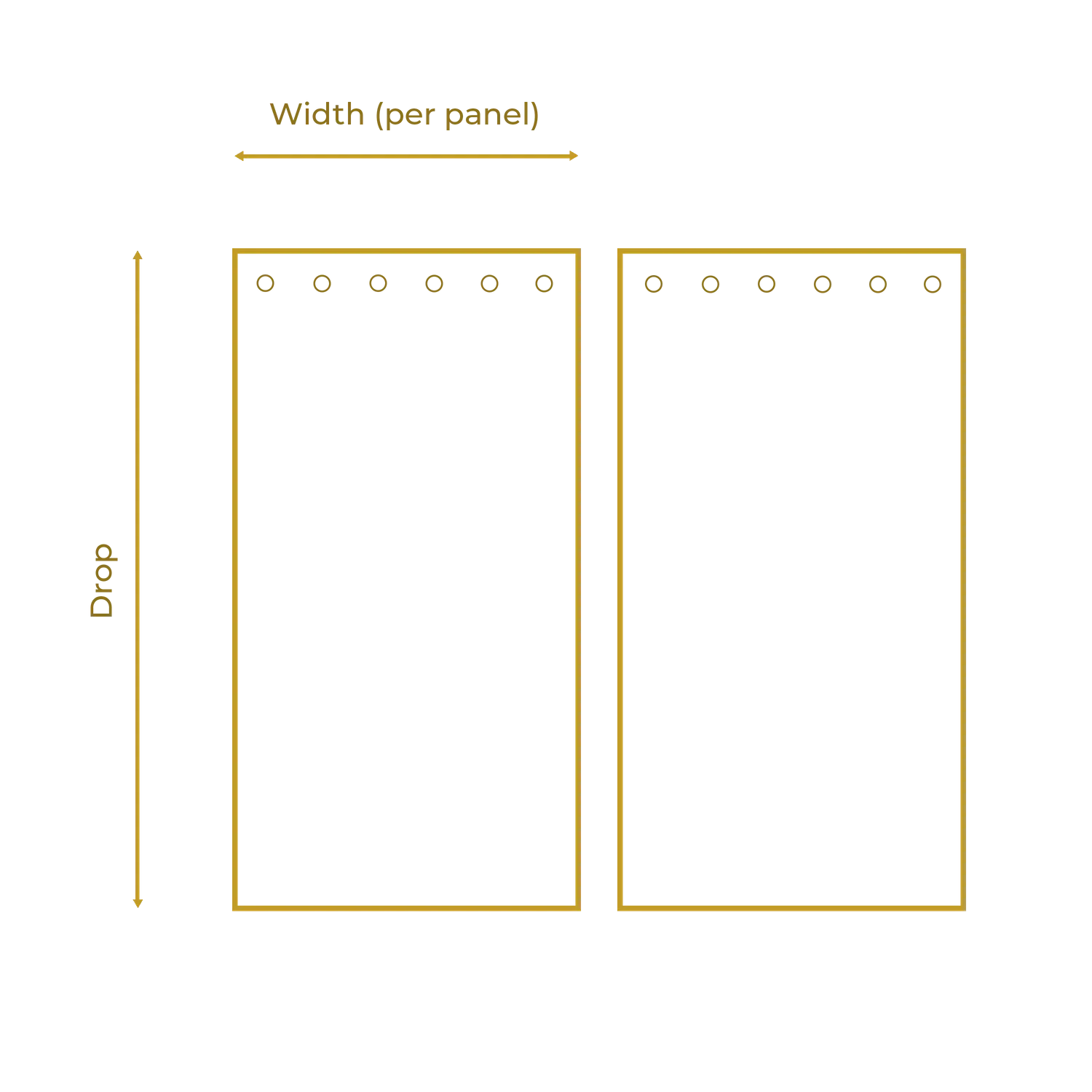 Trio Stem Ochre Curtains