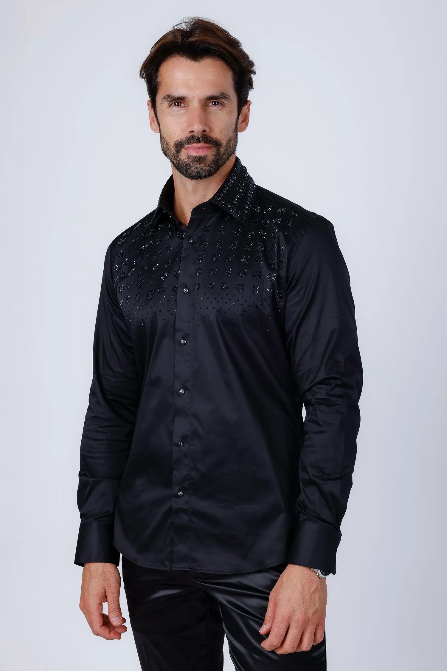 Velcia Rhinestone Long Sleeve Shirt
