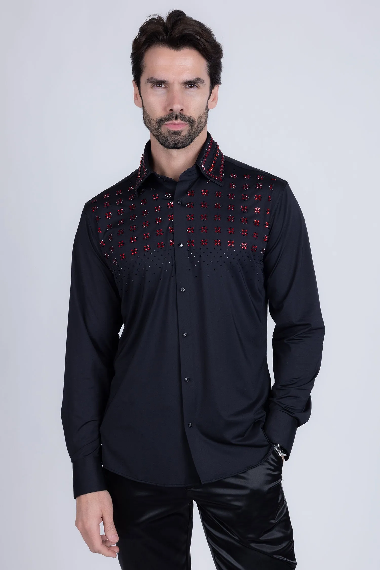 Velcia Rhinestone Long Sleeve Shirt