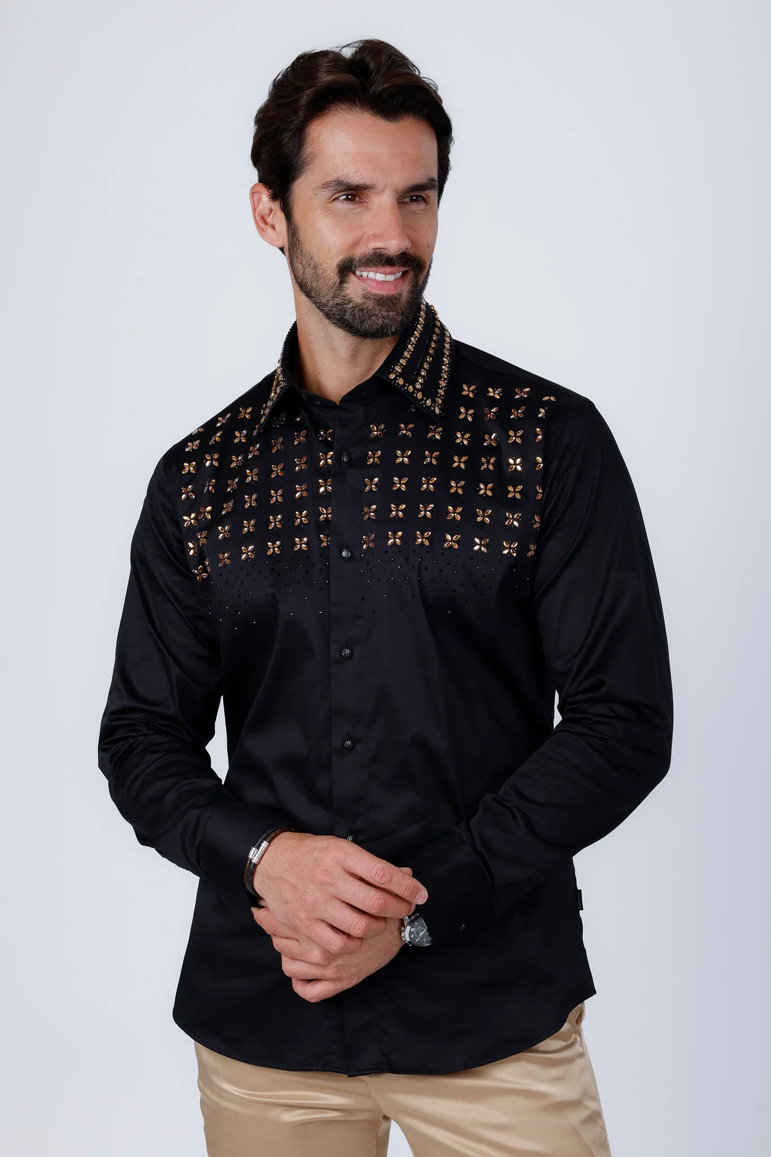 Velcia Rhinestone Long Sleeve Shirt
