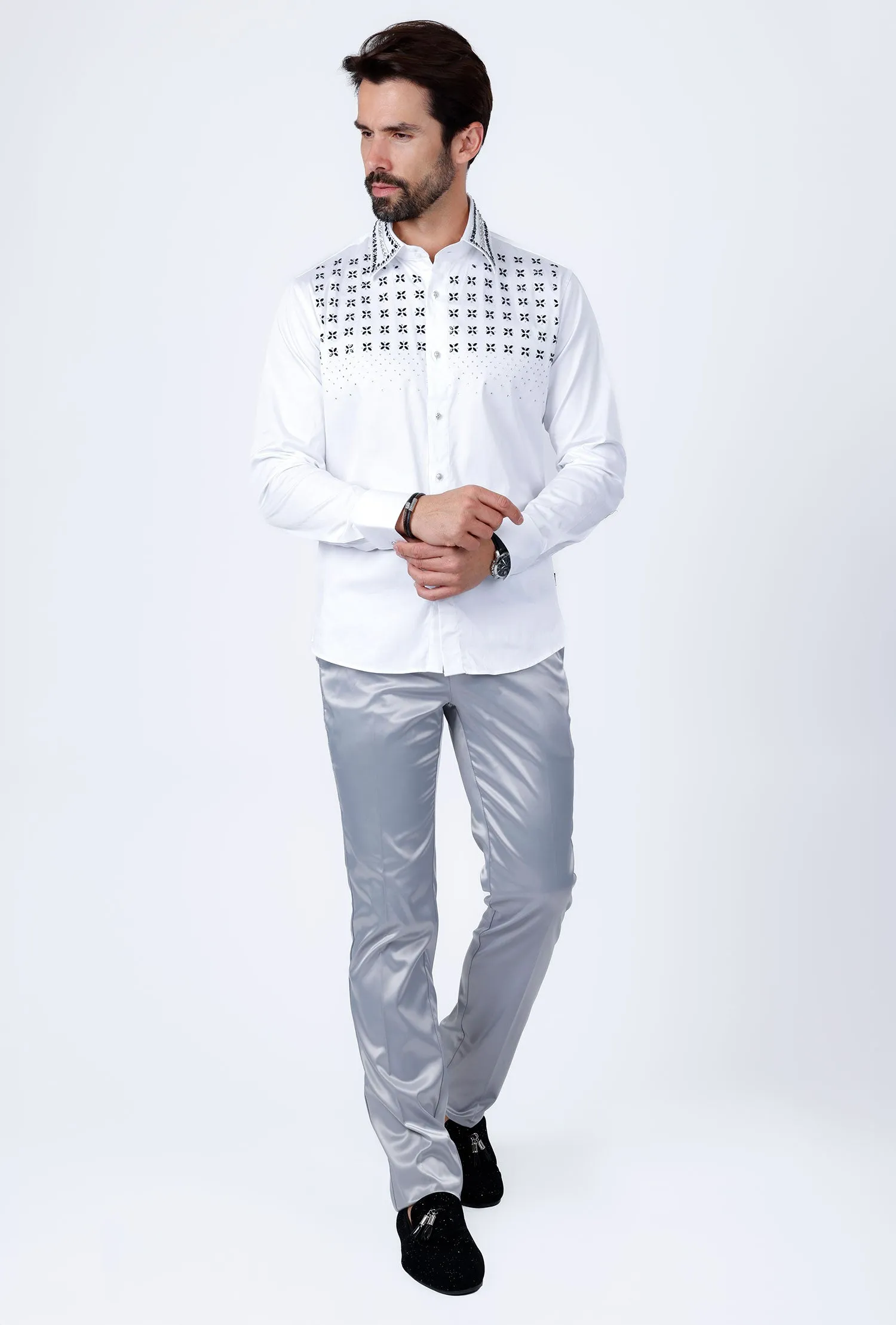 Velcia Rhinestone Long Sleeve Shirt