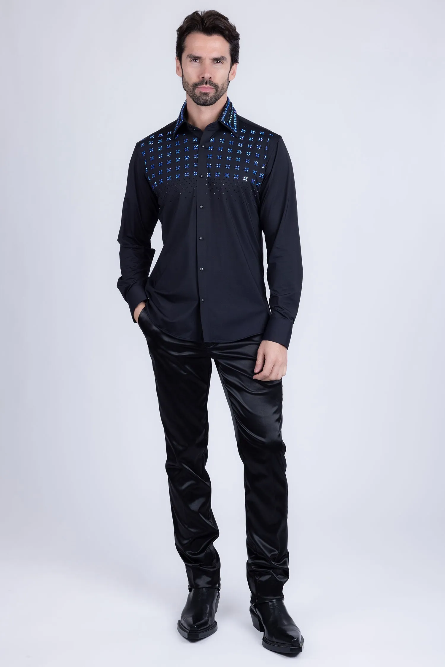 Velcia Rhinestone Long Sleeve Shirt