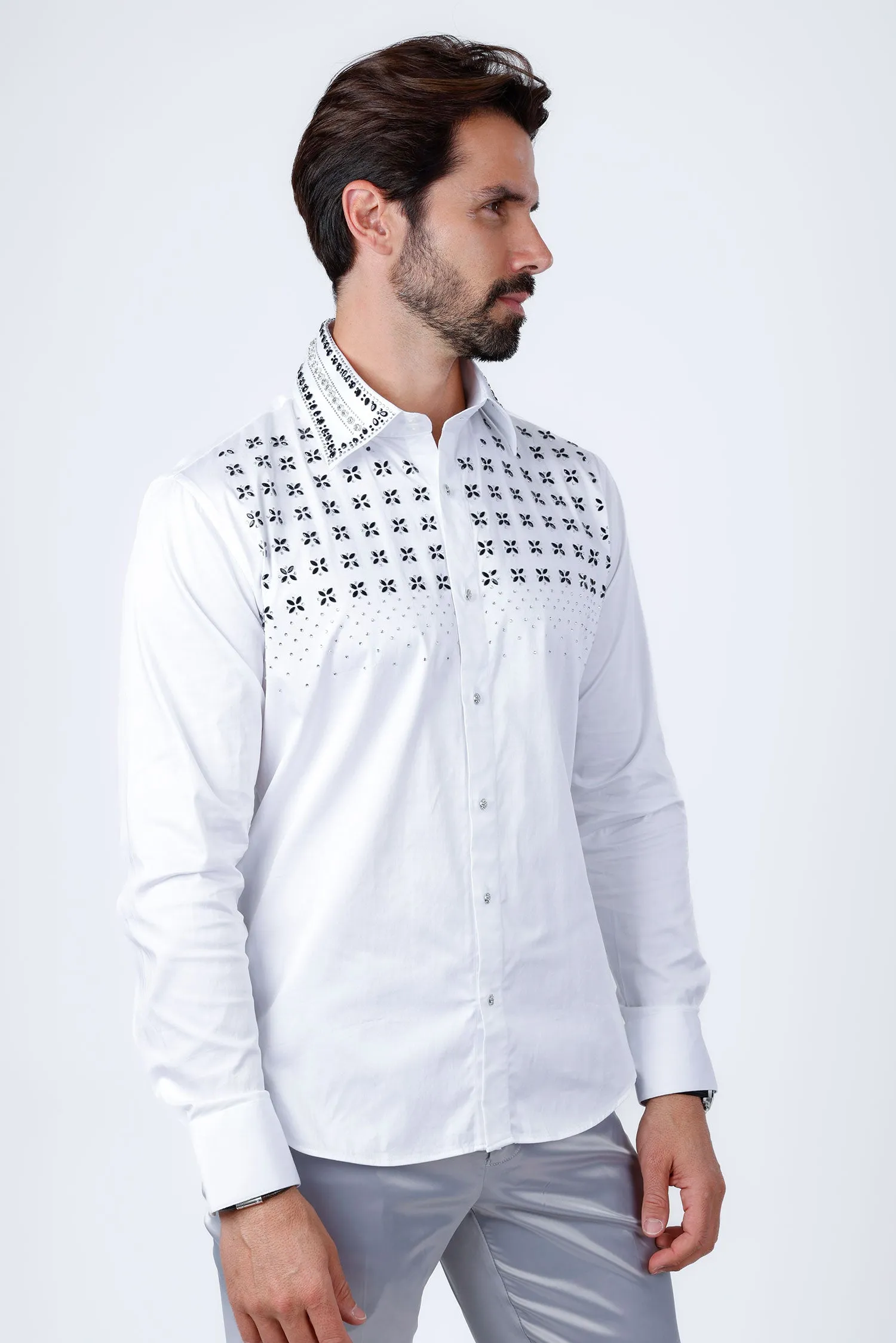 Velcia Rhinestone Long Sleeve Shirt