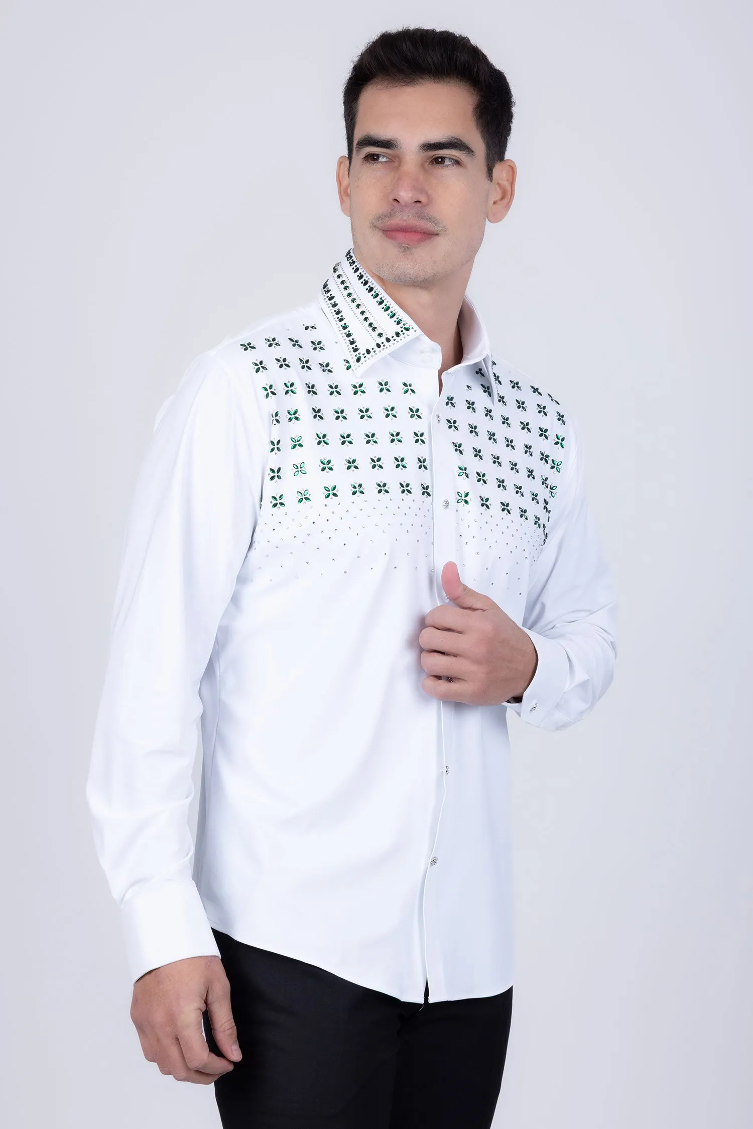 Velcia Rhinestone Long Sleeve Shirt