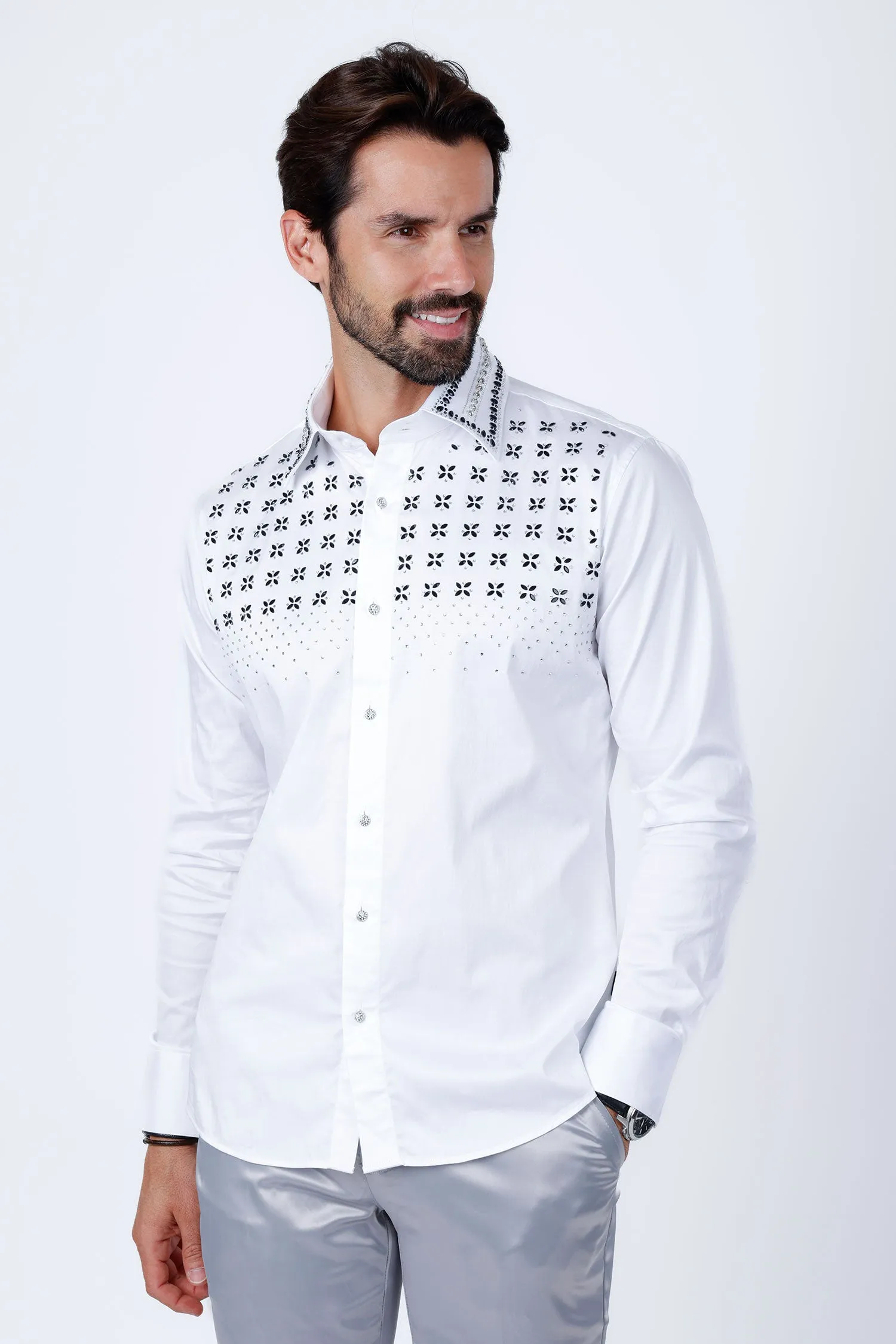Velcia Rhinestone Long Sleeve Shirt