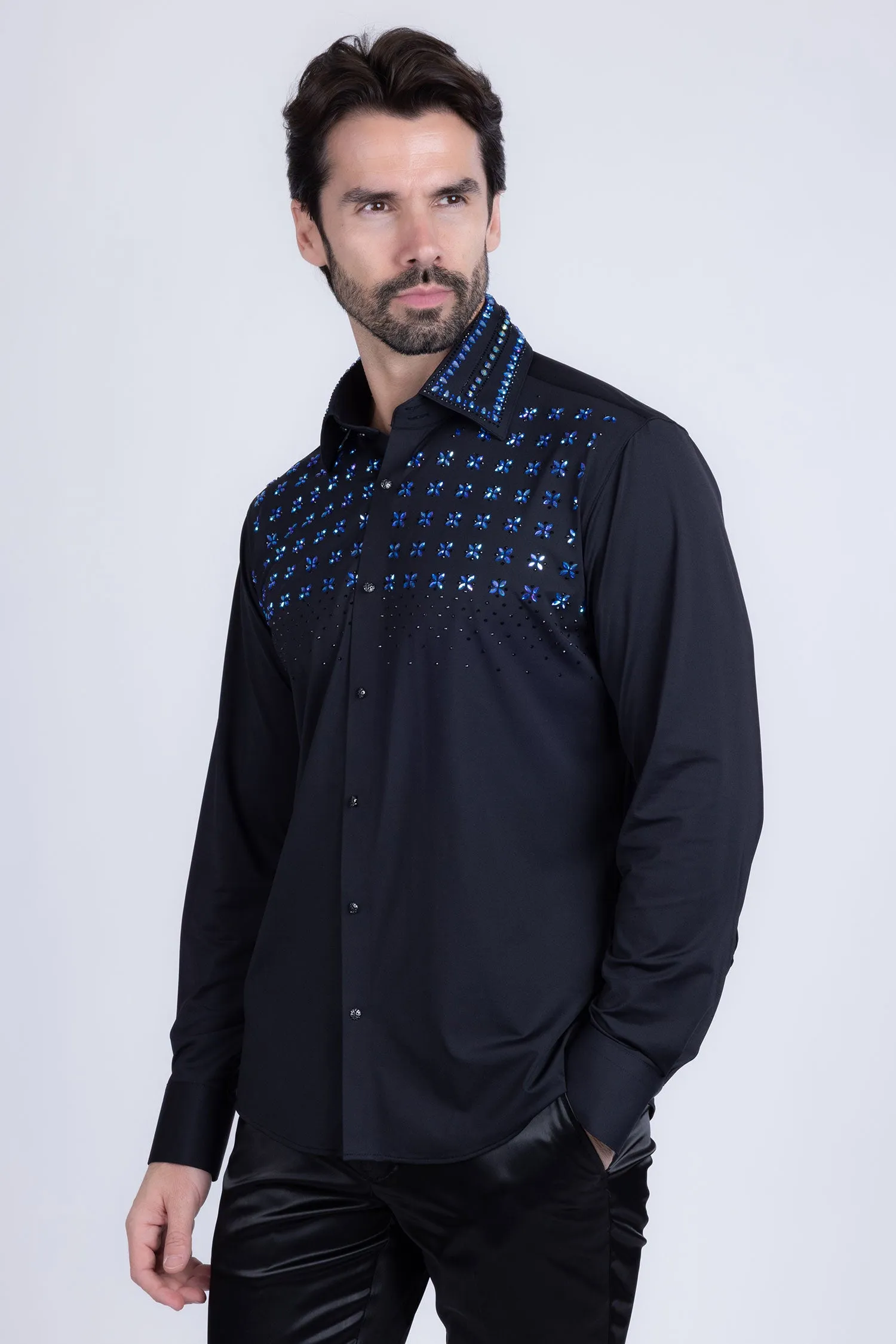 Velcia Rhinestone Long Sleeve Shirt