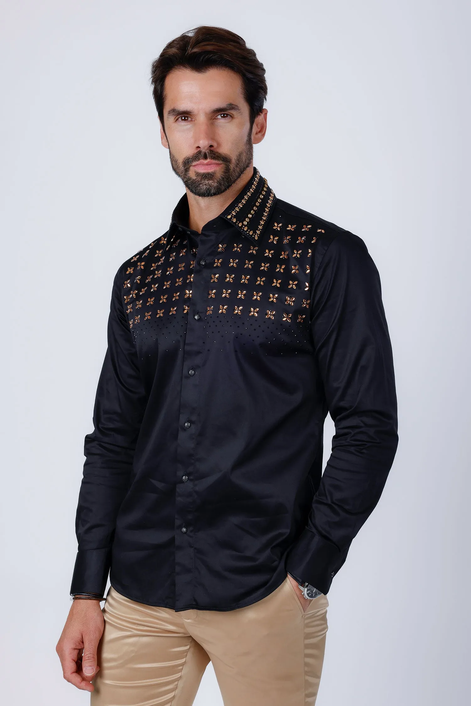 Velcia Rhinestone Long Sleeve Shirt