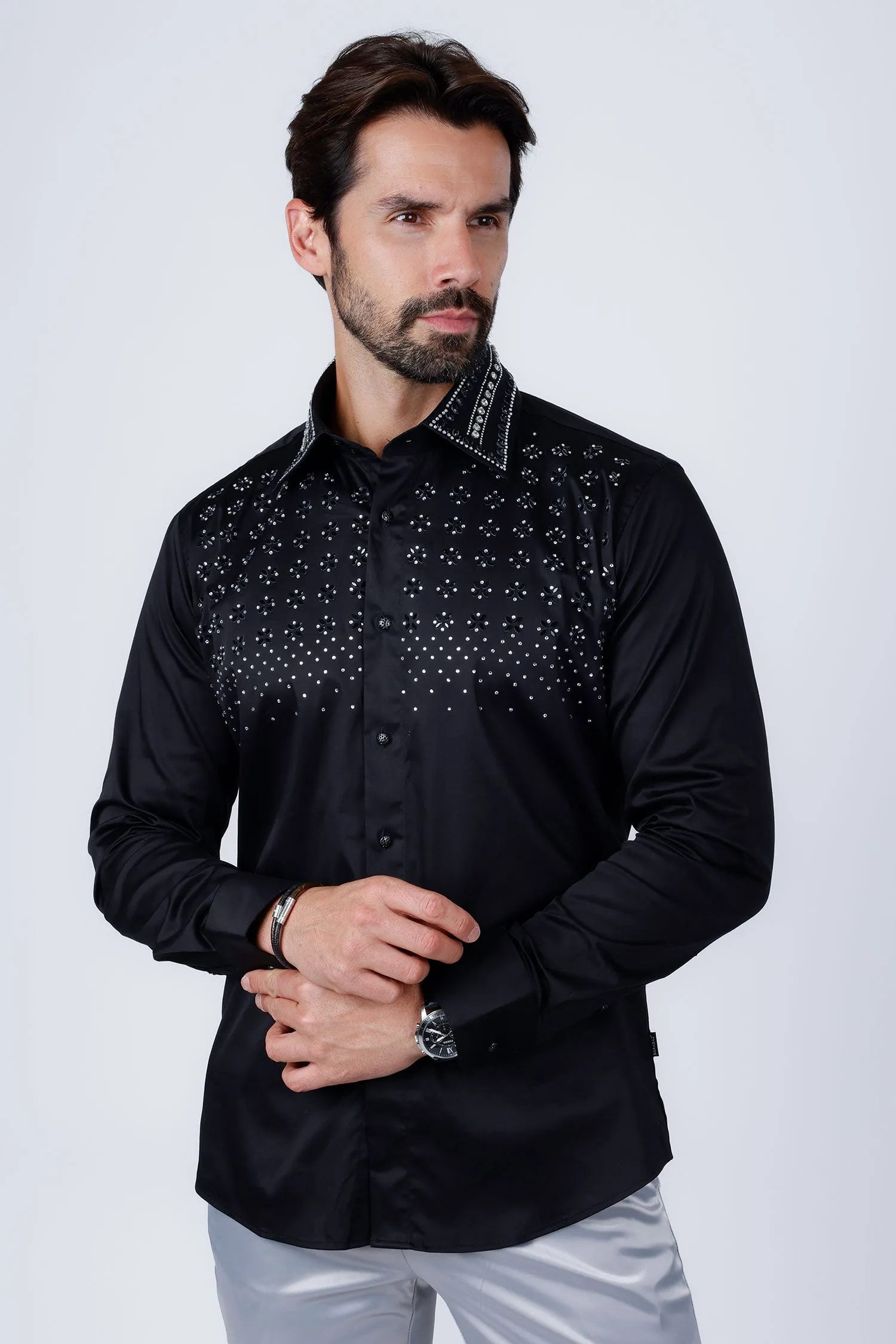 Velcia Rhinestone Long Sleeve Shirt