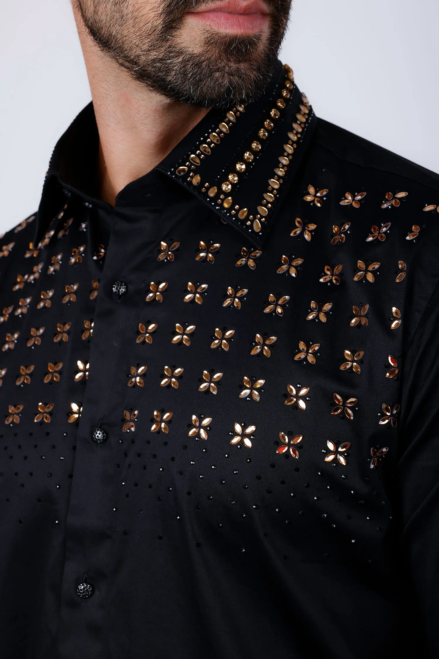 Velcia Rhinestone Long Sleeve Shirt