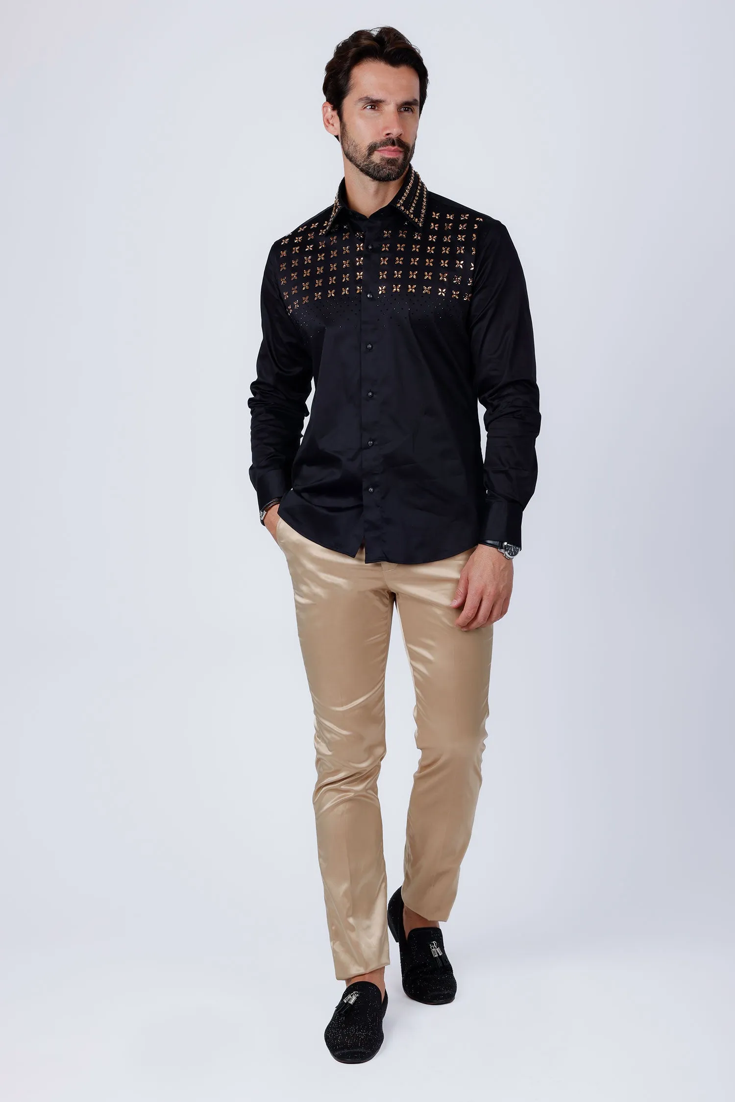 Velcia Rhinestone Long Sleeve Shirt