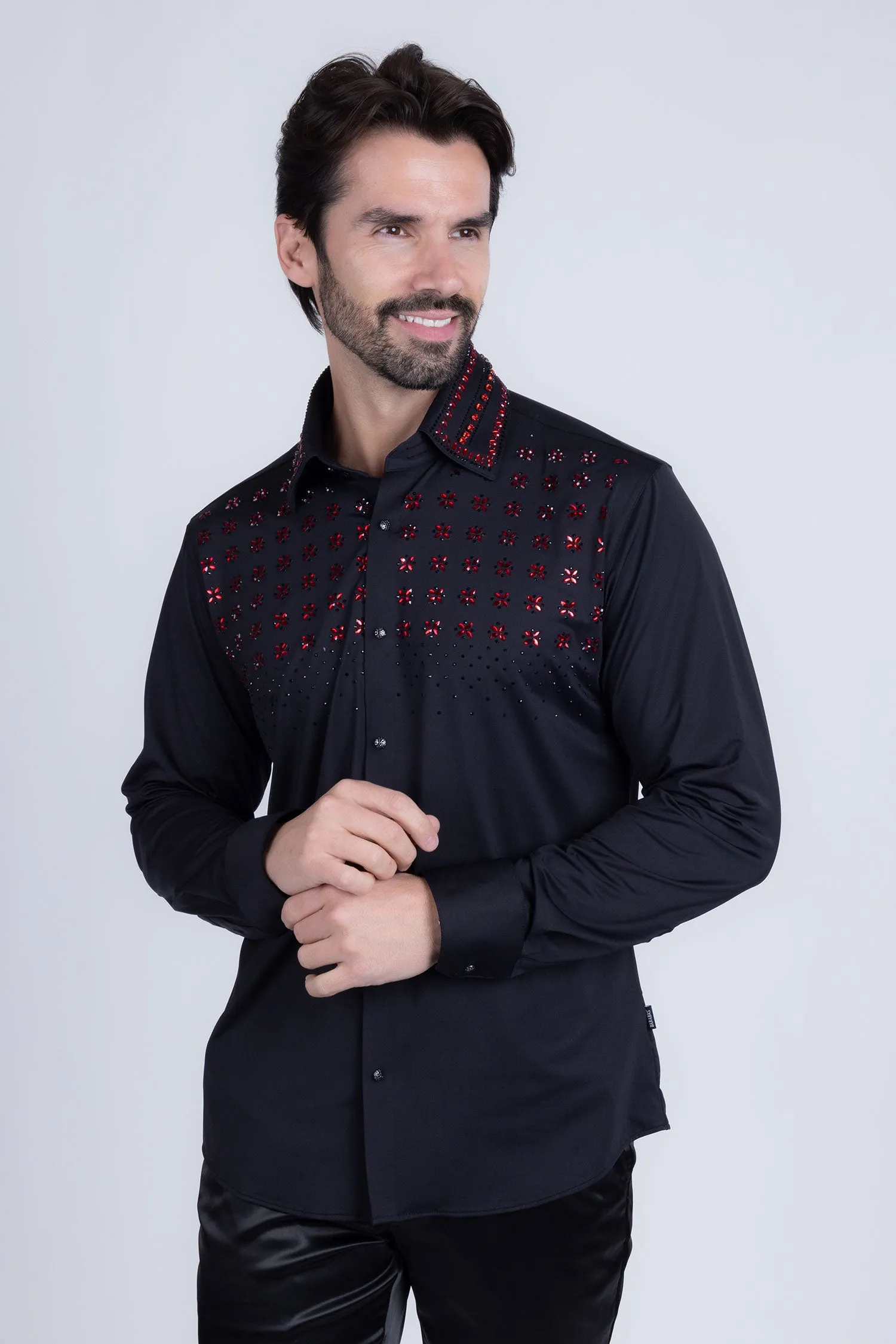 Velcia Rhinestone Long Sleeve Shirt