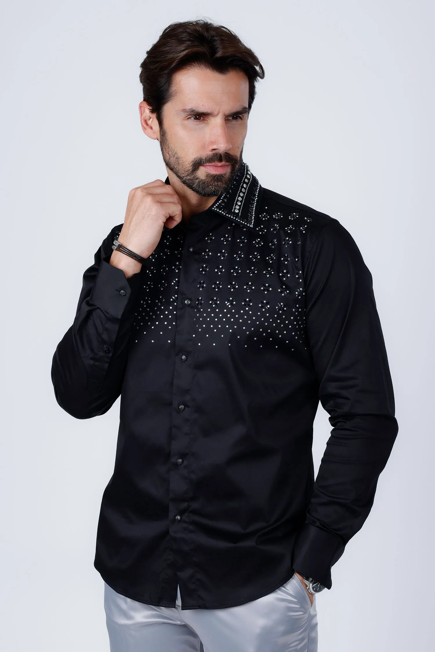 Velcia Rhinestone Long Sleeve Shirt