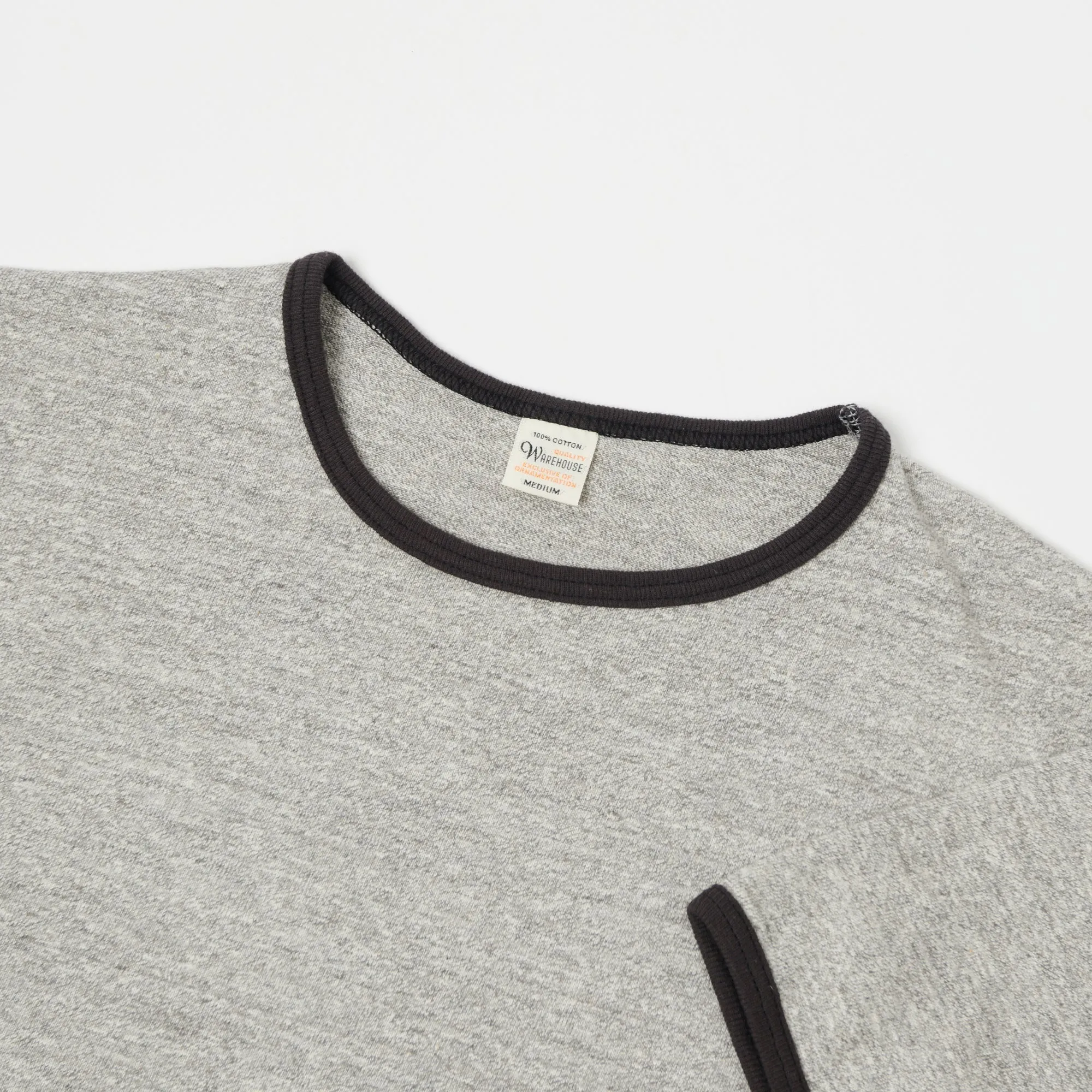 Warehouse & Co 4059 Ringer Tee - Heather Grey/Ash