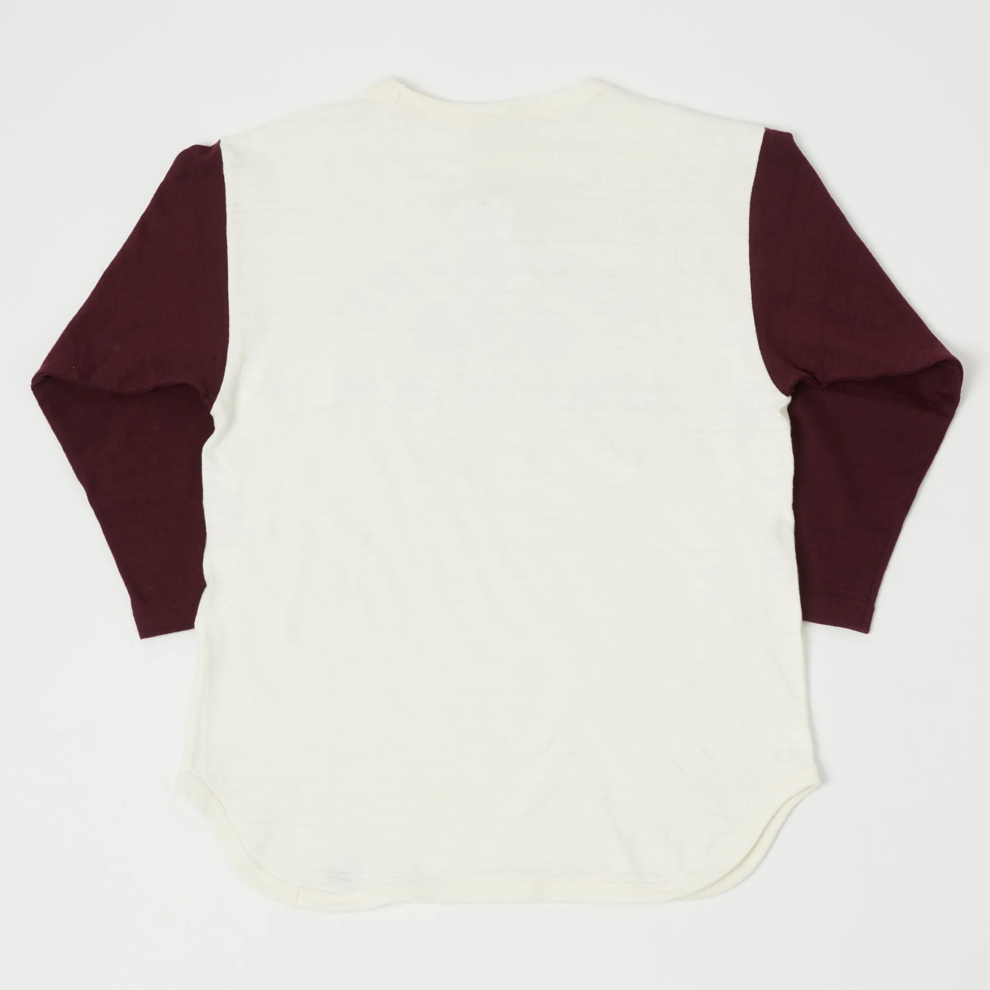 Warehouse & Co 4800 Baseball Tee - Cream/Bordeaux