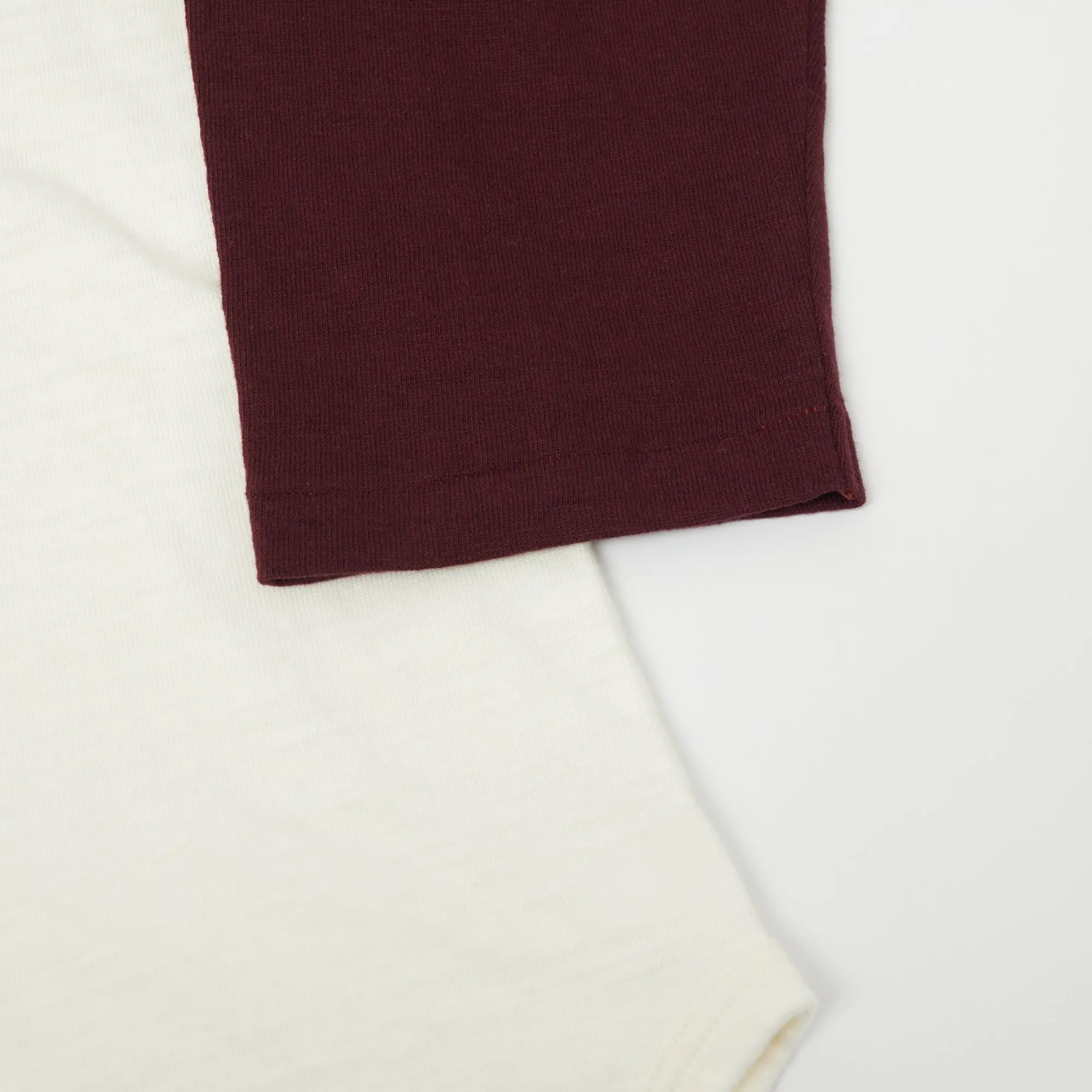 Warehouse & Co 4800 Baseball Tee - Cream/Bordeaux