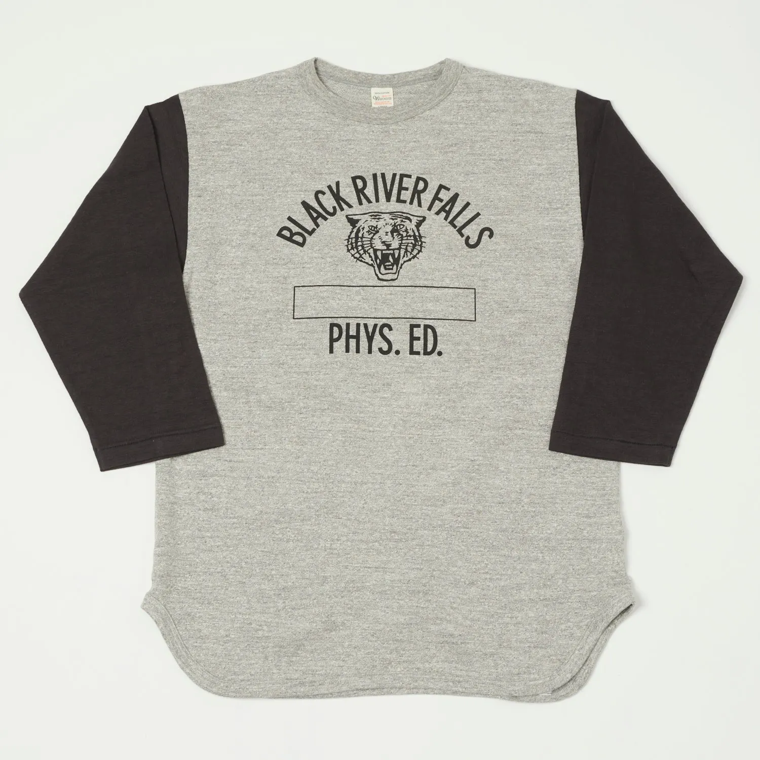 Warehouse & Co 'Black River Tigers' 4800 Baseball Tee - Heather Grey/Sumikuro