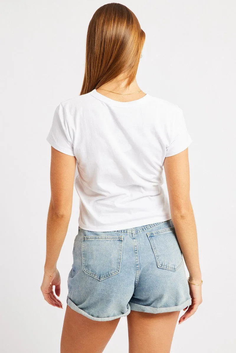 White Graphic Tee Short Sleeve