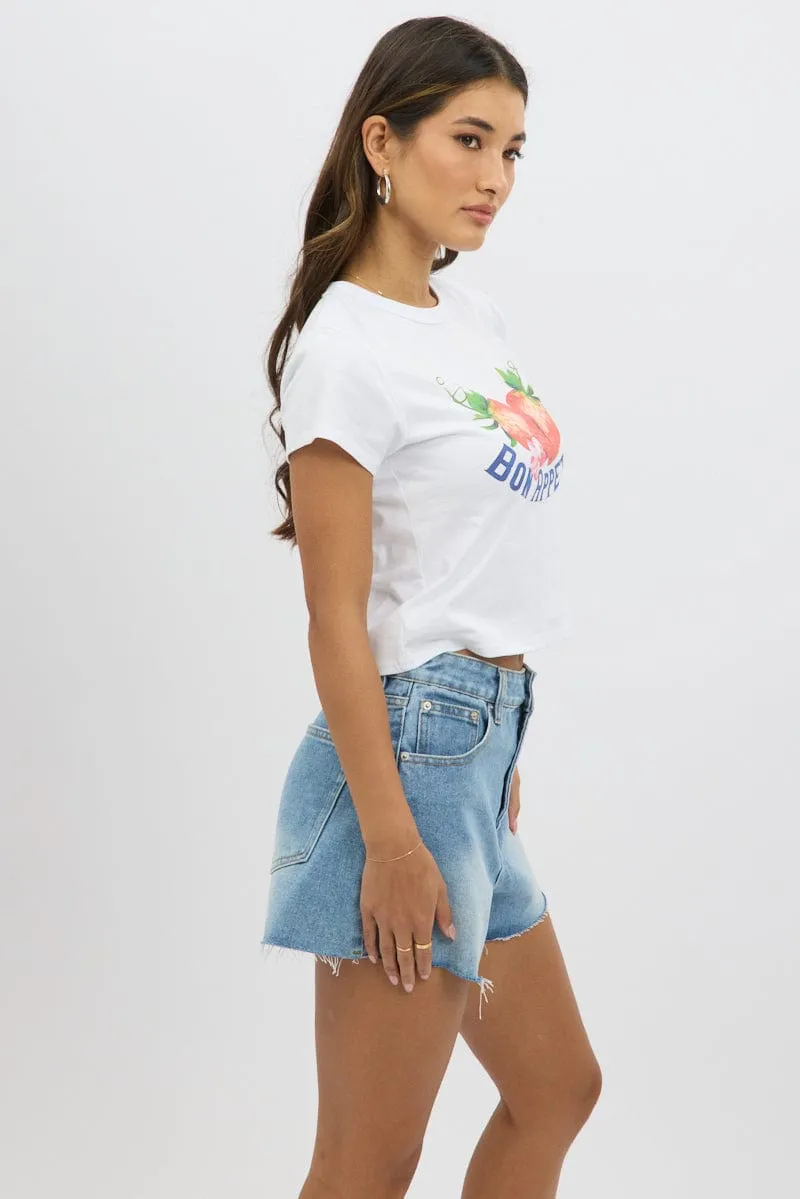 White Graphic Tee Short Sleeve