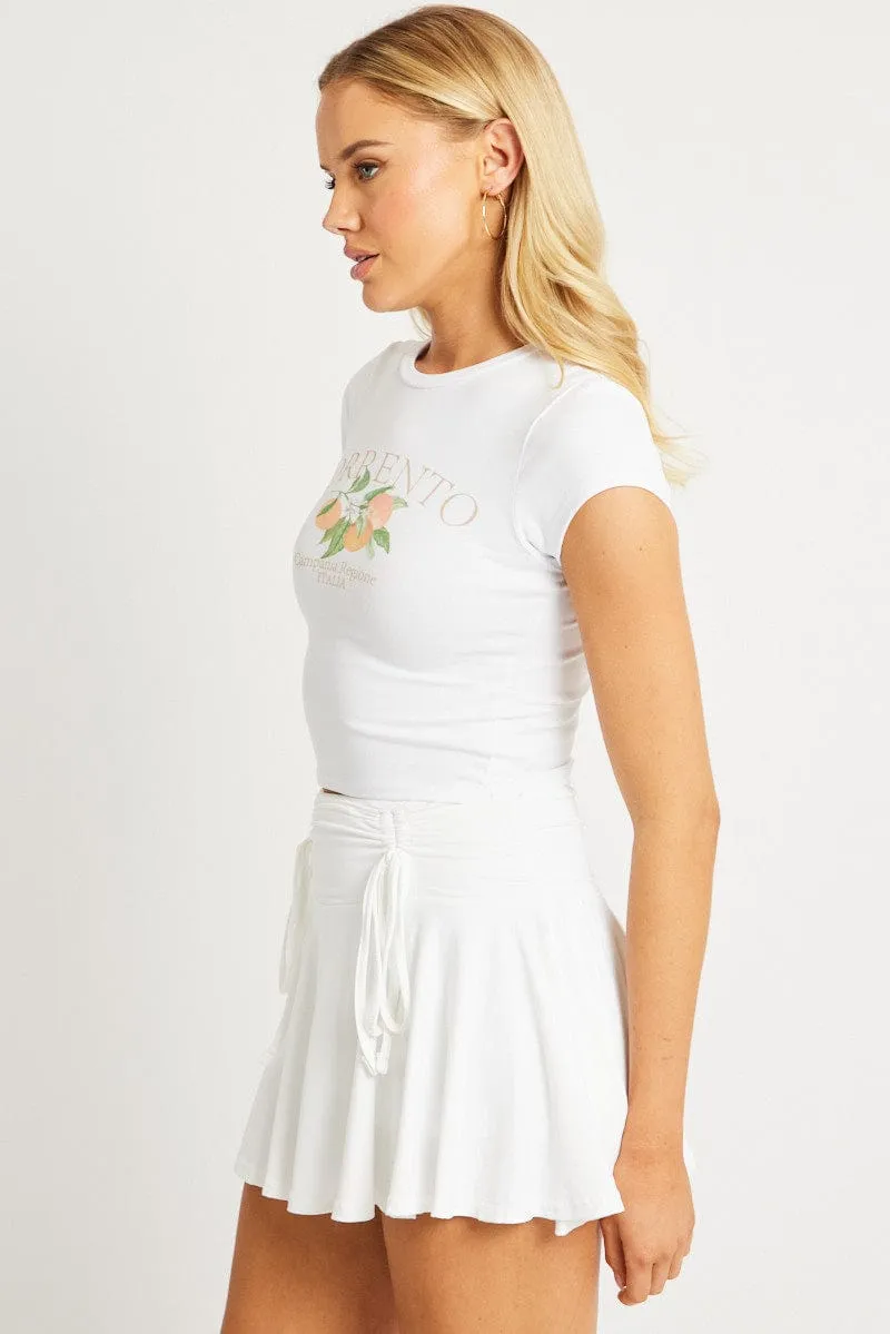 White Graphic Tee Short Sleeve