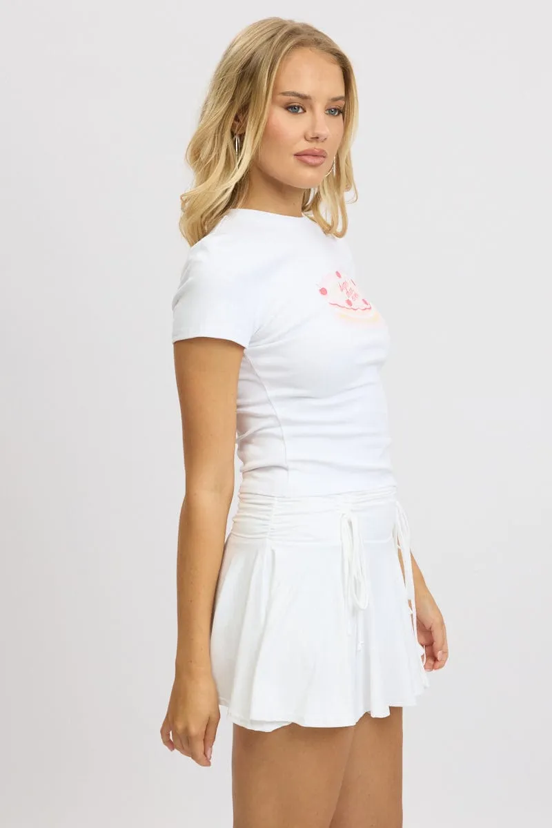 White Graphic Tee Short Sleeve