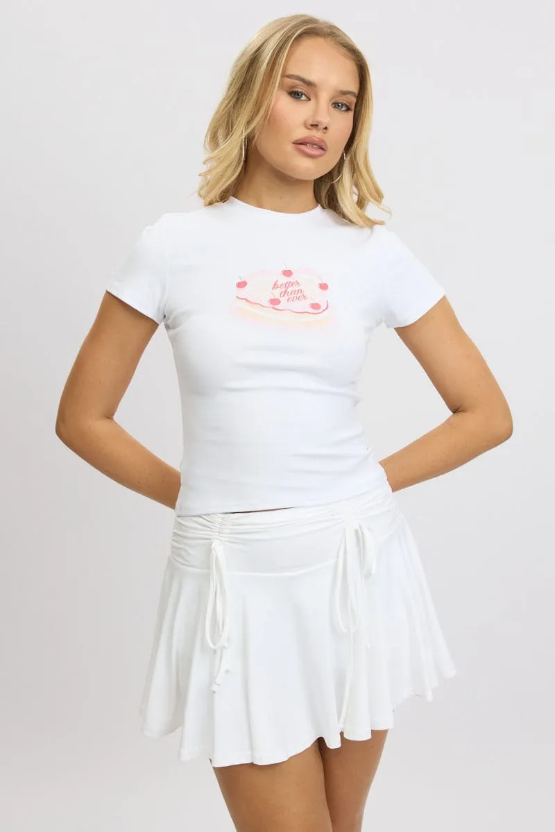 White Graphic Tee Short Sleeve