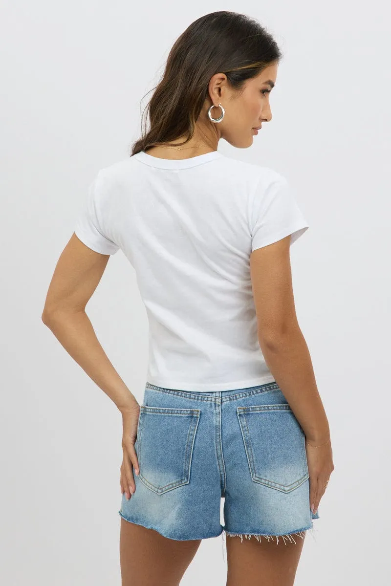 White Graphic Tee Short Sleeve