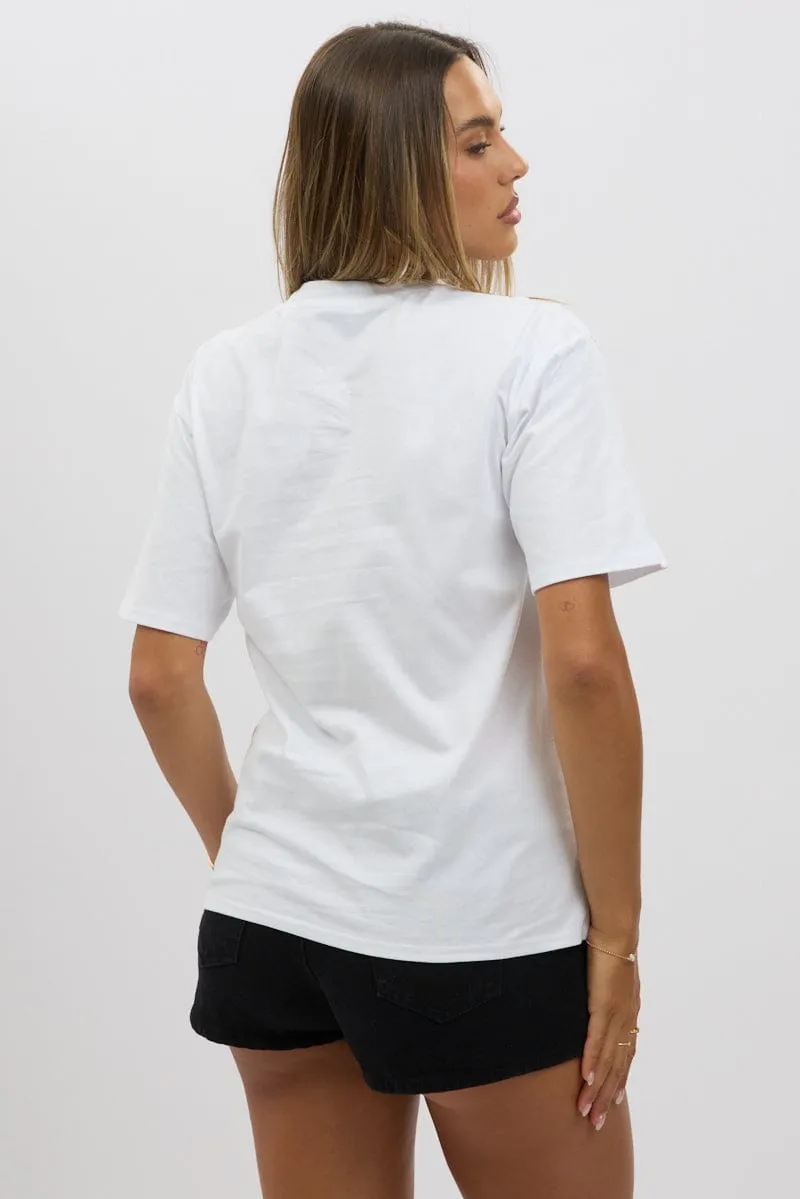 White Graphic Tee Short Sleeve