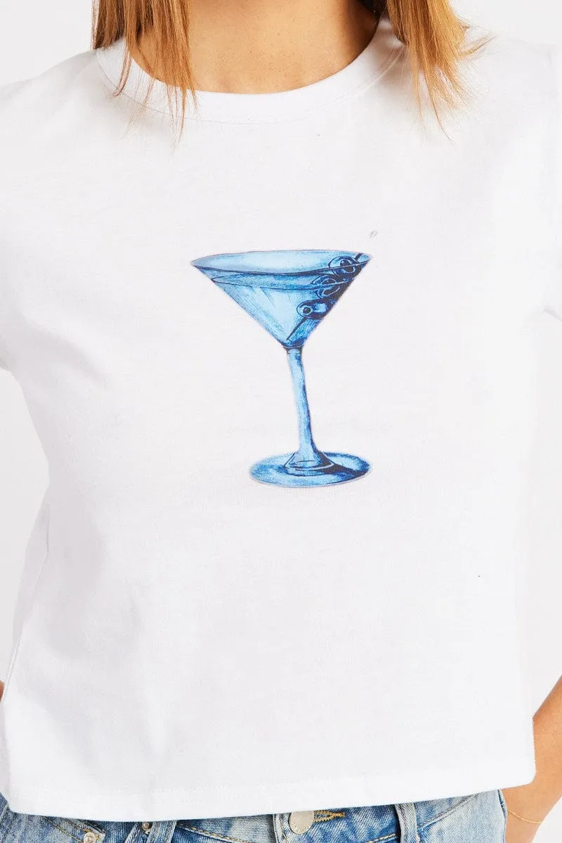 White Graphic Tee Short Sleeve