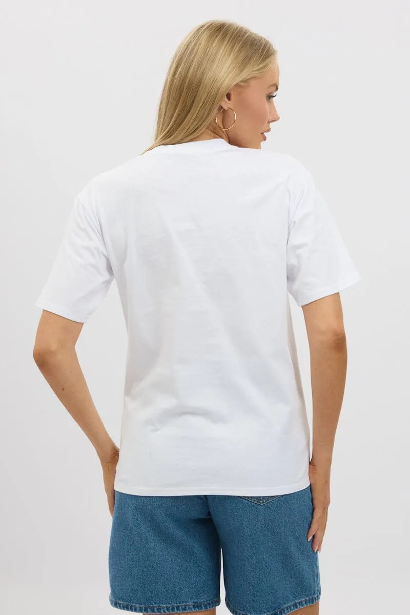 White Graphic Tee Short Sleeve