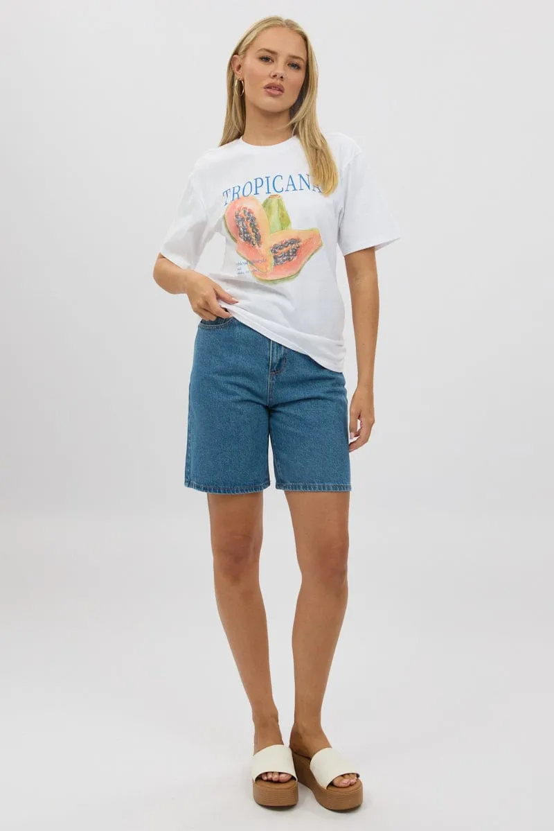 White Graphic Tee Short Sleeve