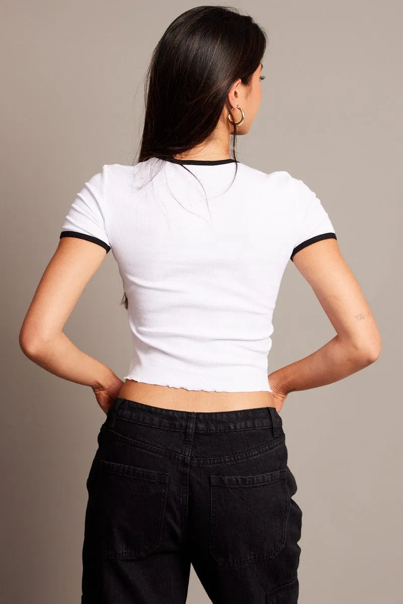 White Graphic Tee Short Sleeve
