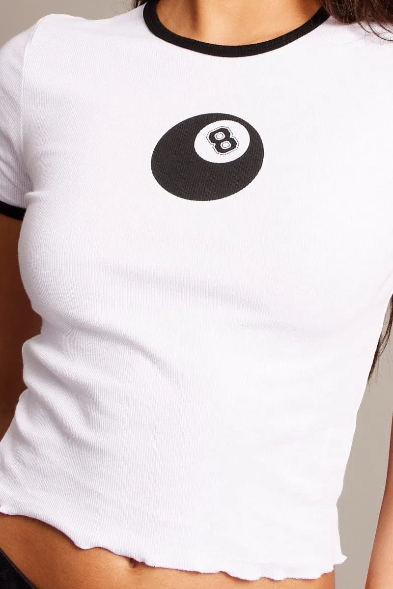White Graphic Tee Short Sleeve