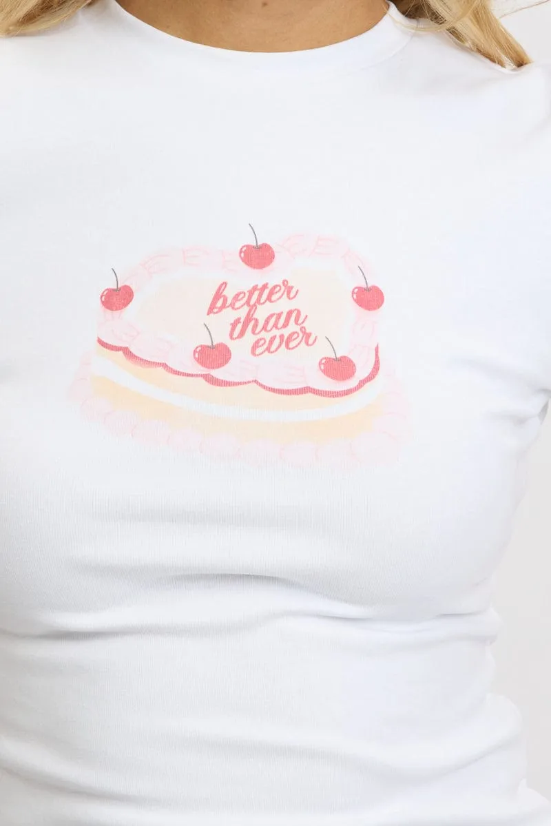 White Graphic Tee Short Sleeve