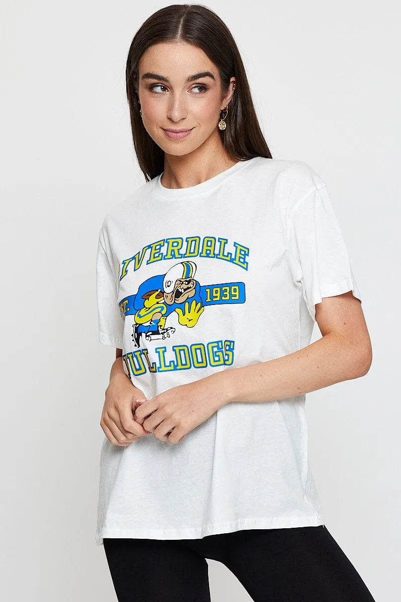 White Vintage T Shirt Short Sleeve