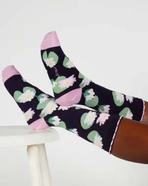 Womens Birth Flower Sock - Water-Lily