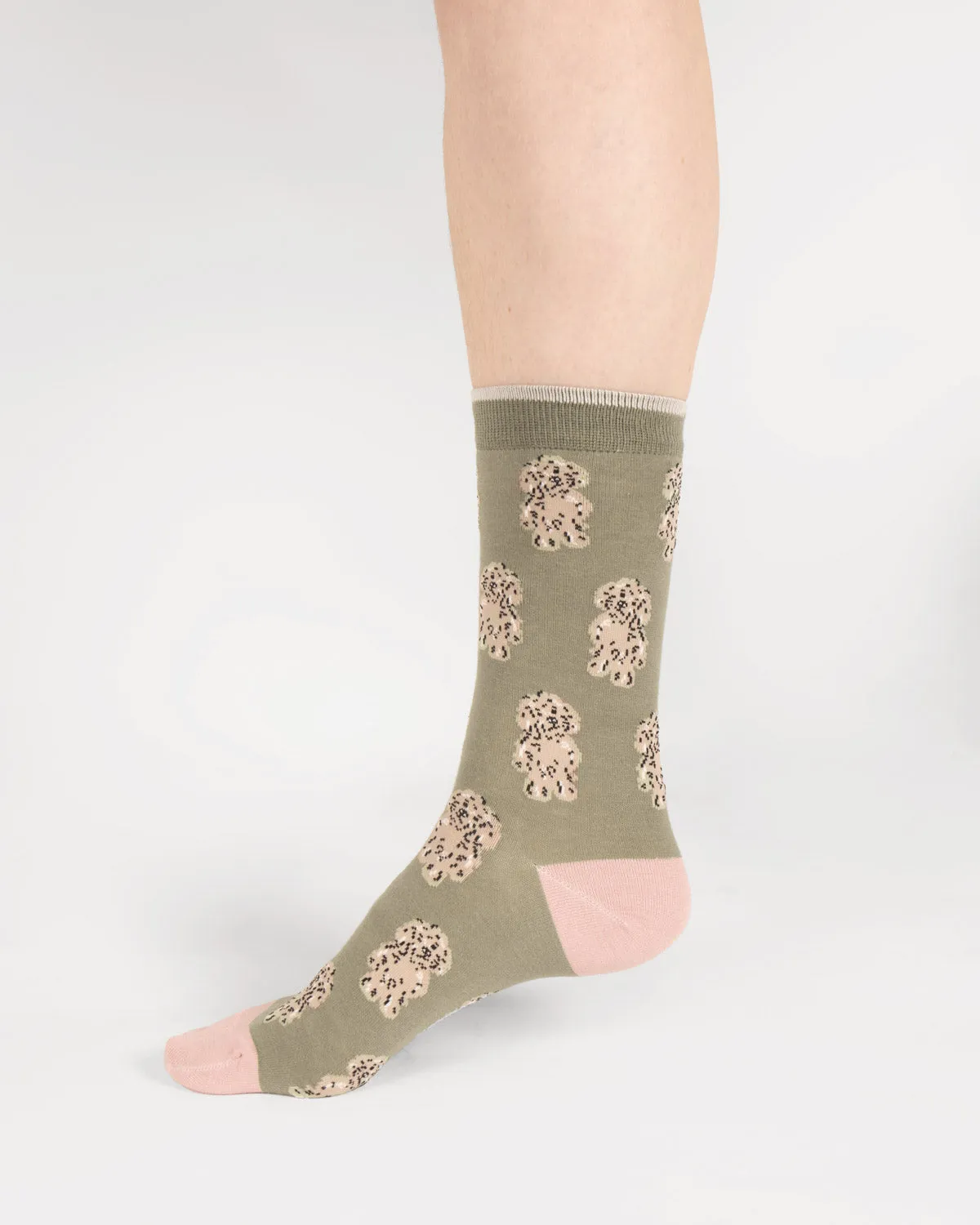Womens Doodle Dog Organic Cotton - Olive Green