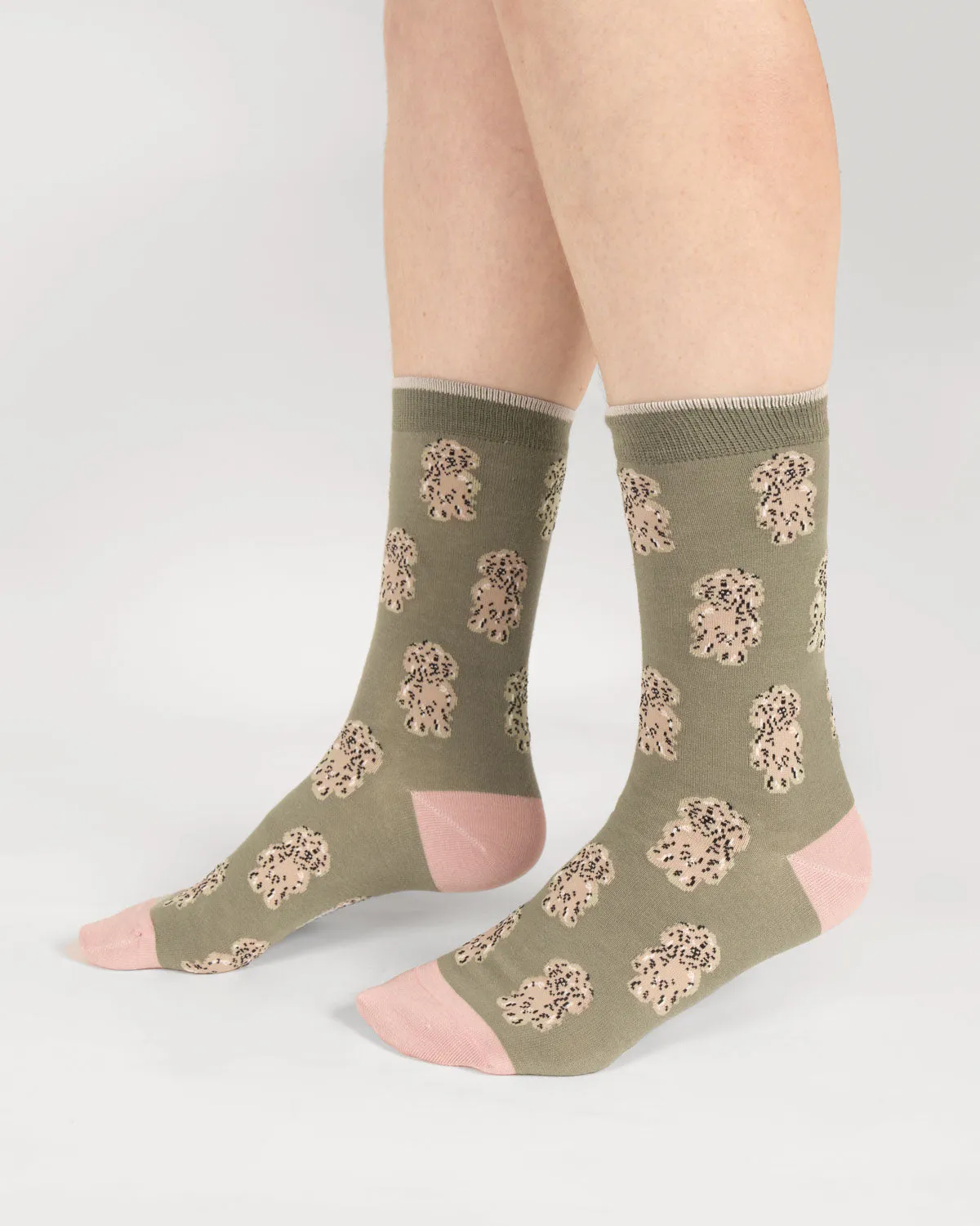 Womens Doodle Dog Organic Cotton - Olive Green